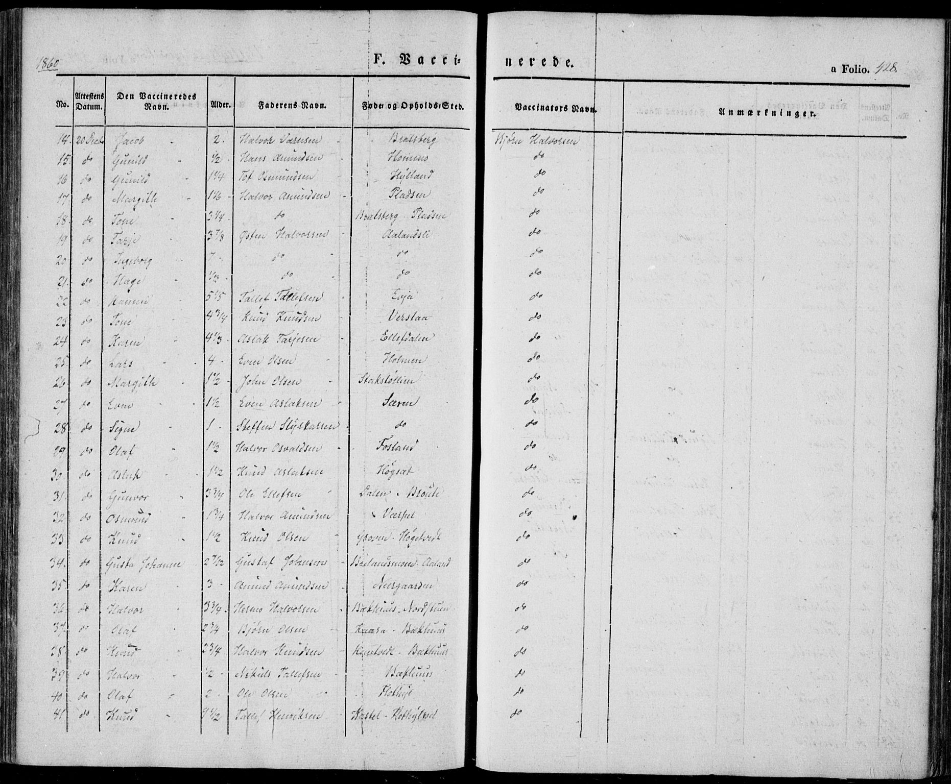 Vinje kirkebøker, SAKO/A-312/F/Fa/L0004: Parish register (official) no. I 4, 1843-1869, p. 428