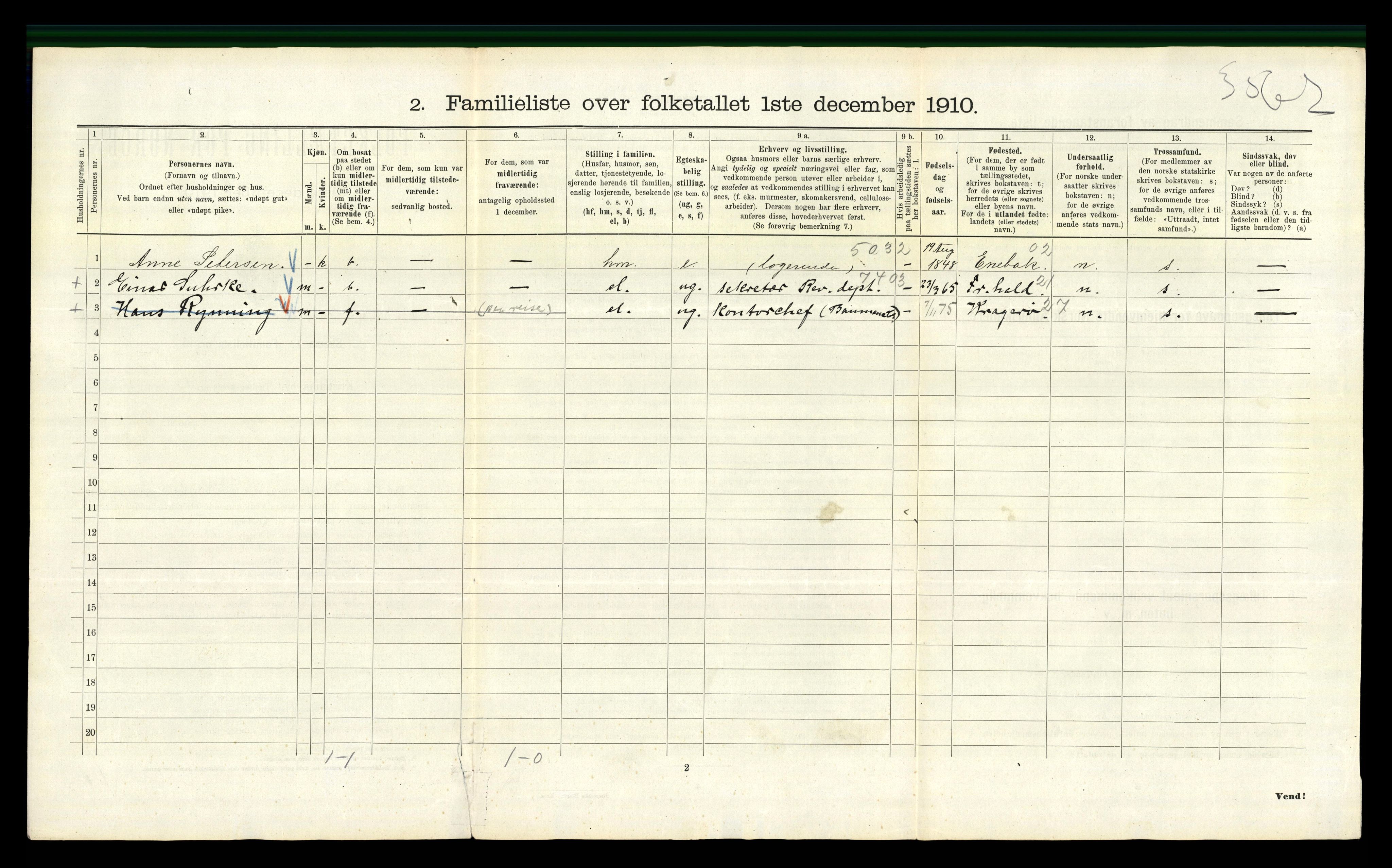 RA, 1910 census for Kristiania, 1910, p. 33910