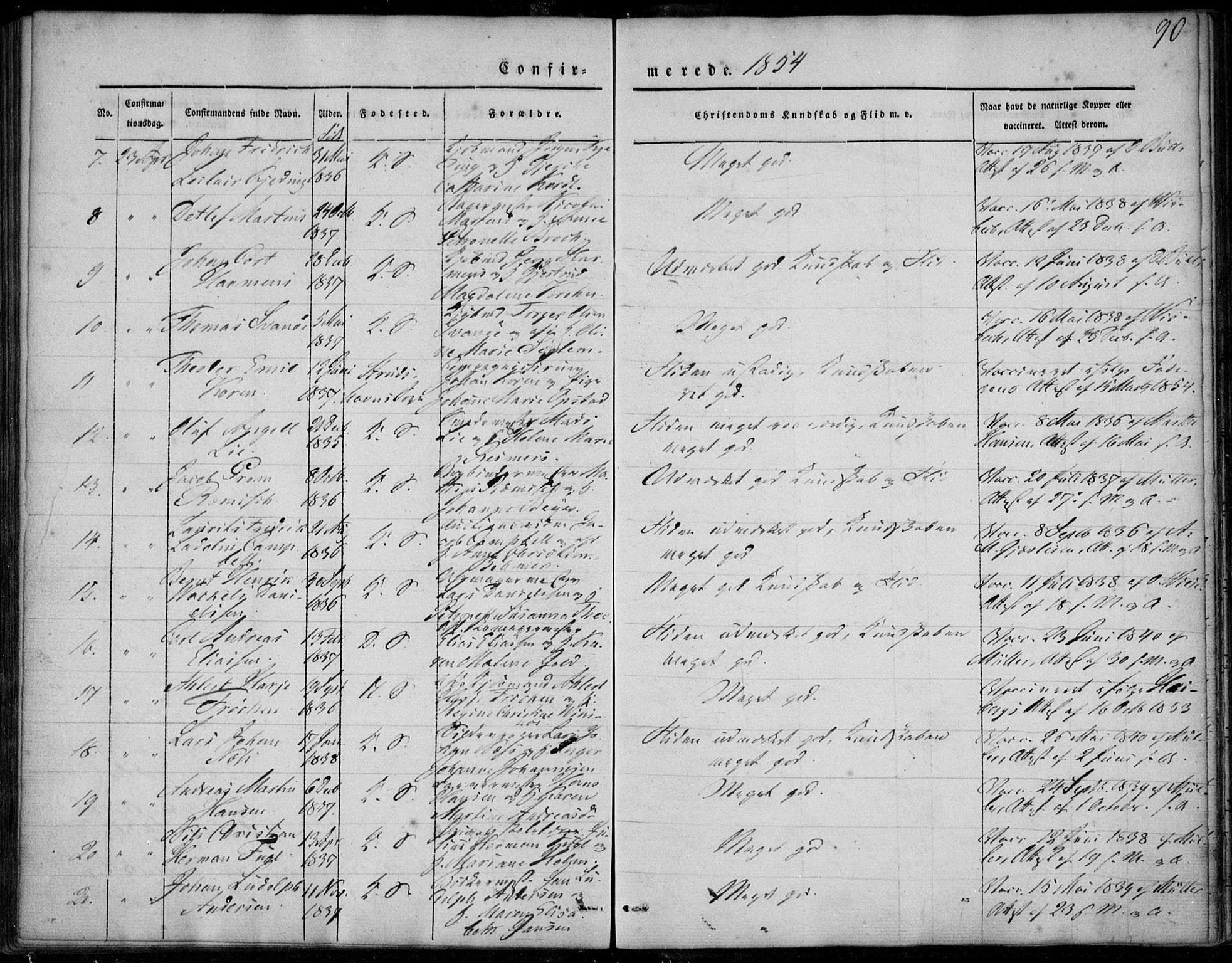 Korskirken sokneprestembete, SAB/A-76101/H/Haa/L0026: Parish register (official) no. C 2, 1842-1854, p. 90