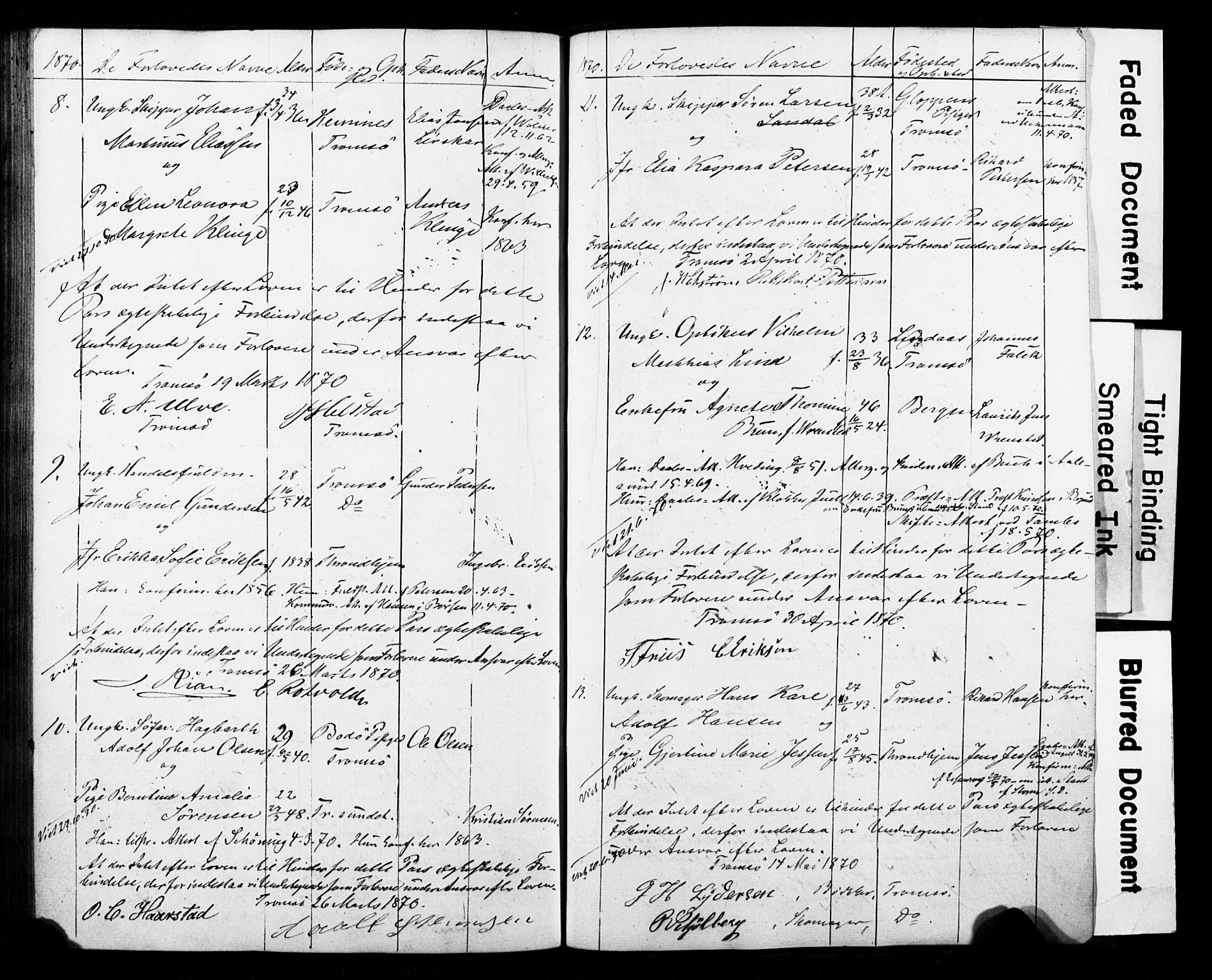 Tromsø sokneprestkontor/stiftsprosti/domprosti, AV/SATØ-S-1343/H/Hc/L0097: Banns register no. 97, 1851-1872