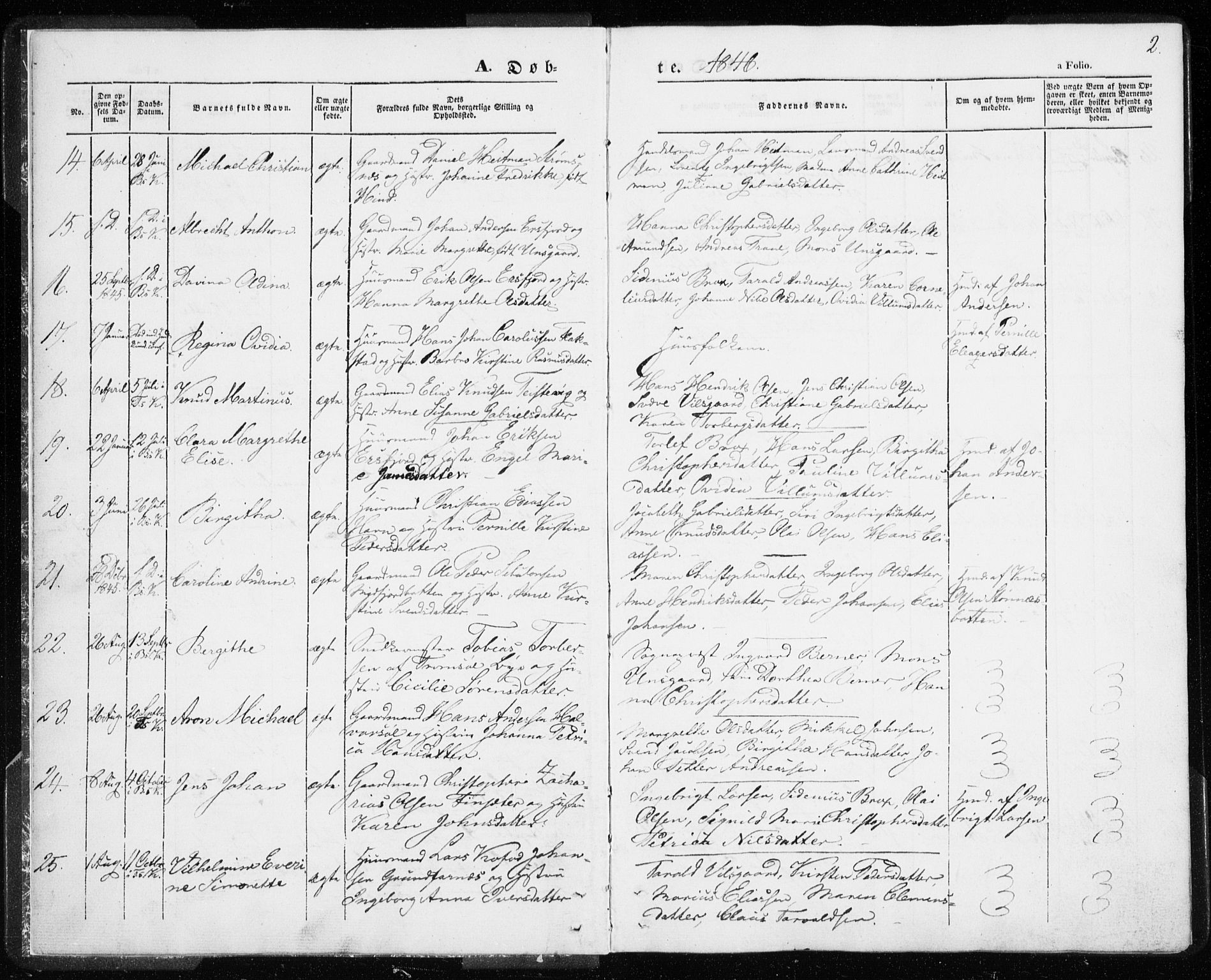 Berg sokneprestkontor, SATØ/S-1318/G/Ga/Gaa/L0001kirke: Parish register (official) no. 1, 1846-1859, p. 2