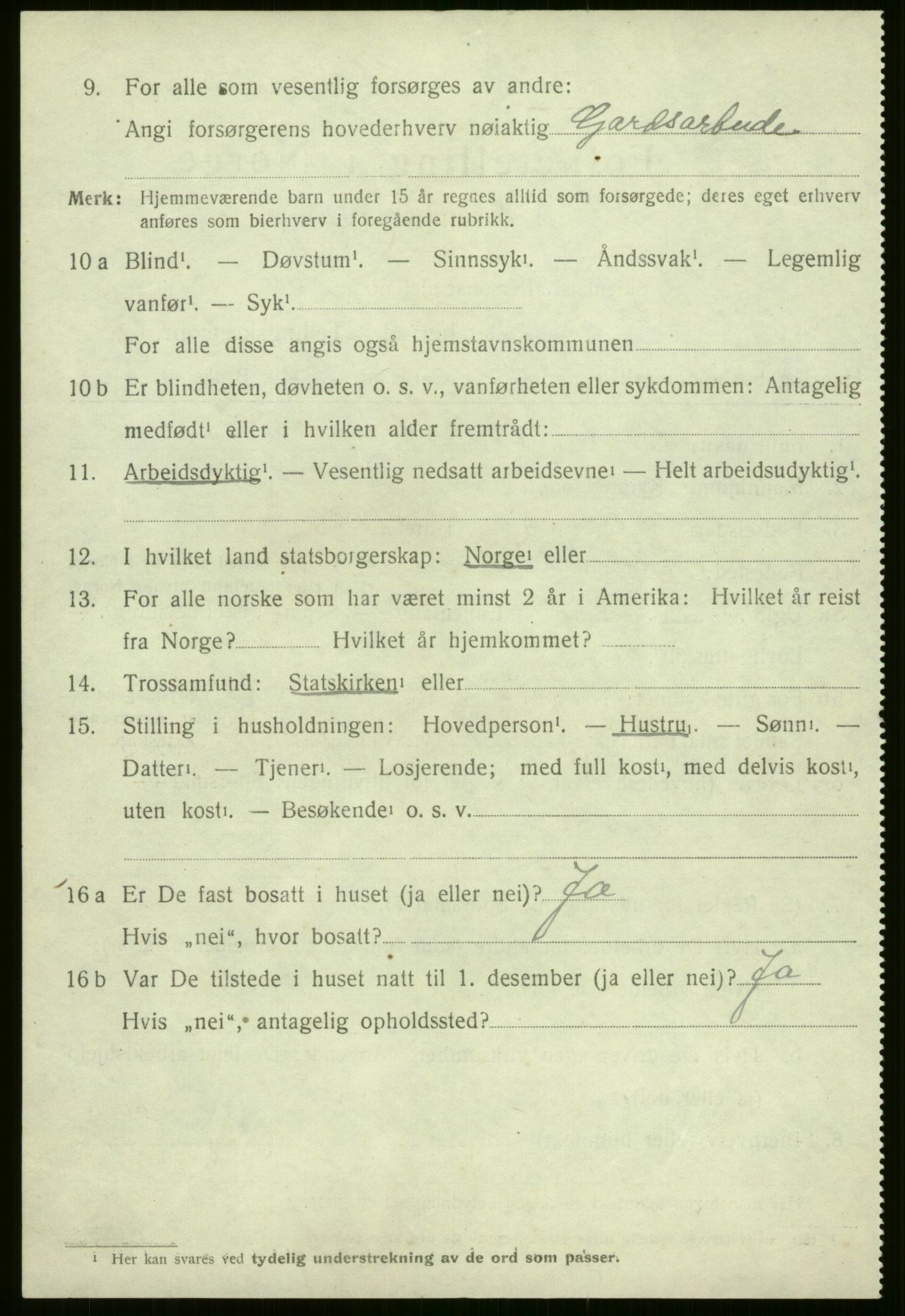 SAB, 1920 census for Evanger, 1920, p. 1906