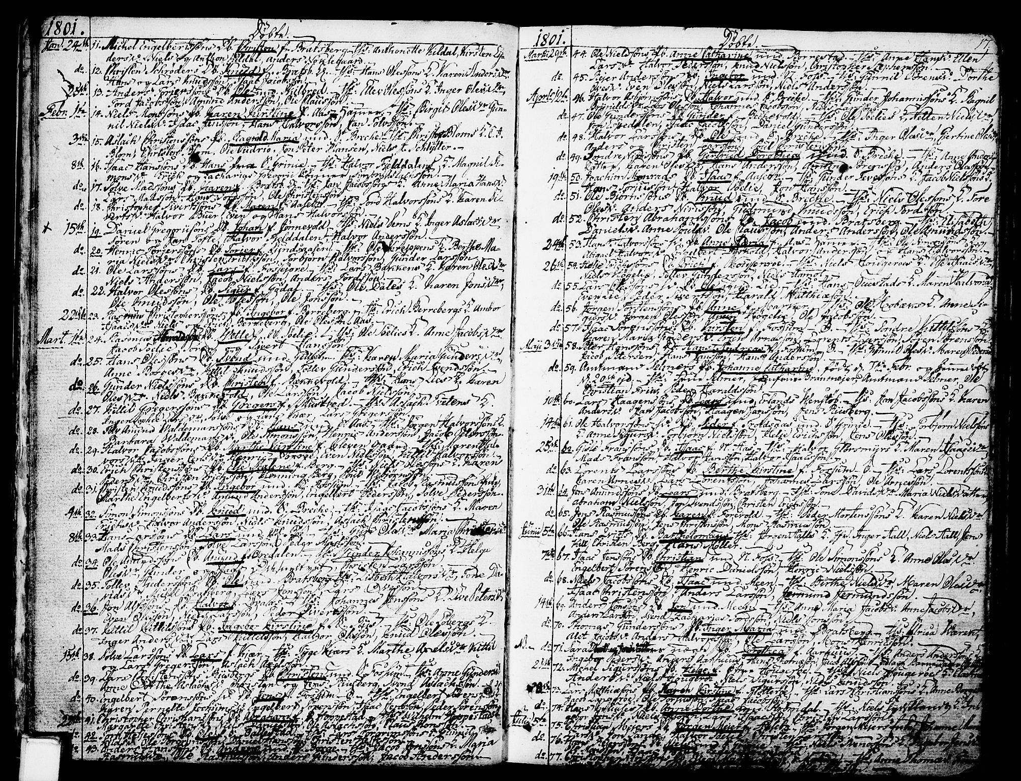 Gjerpen kirkebøker, SAKO/A-265/F/Fa/L0003: Parish register (official) no. I 3, 1796-1814, p. 17
