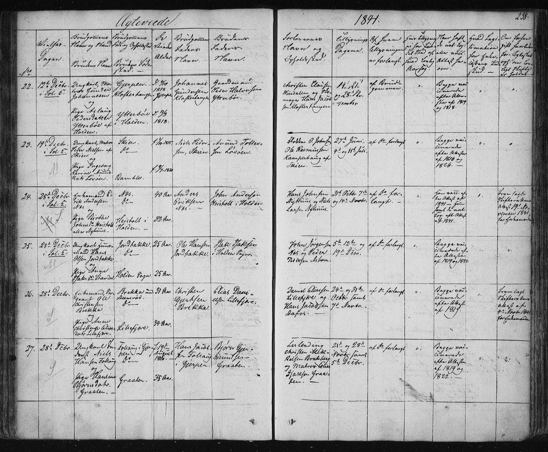 Solum kirkebøker, SAKO/A-306/F/Fa/L0005: Parish register (official) no. I 5, 1833-1843, p. 238
