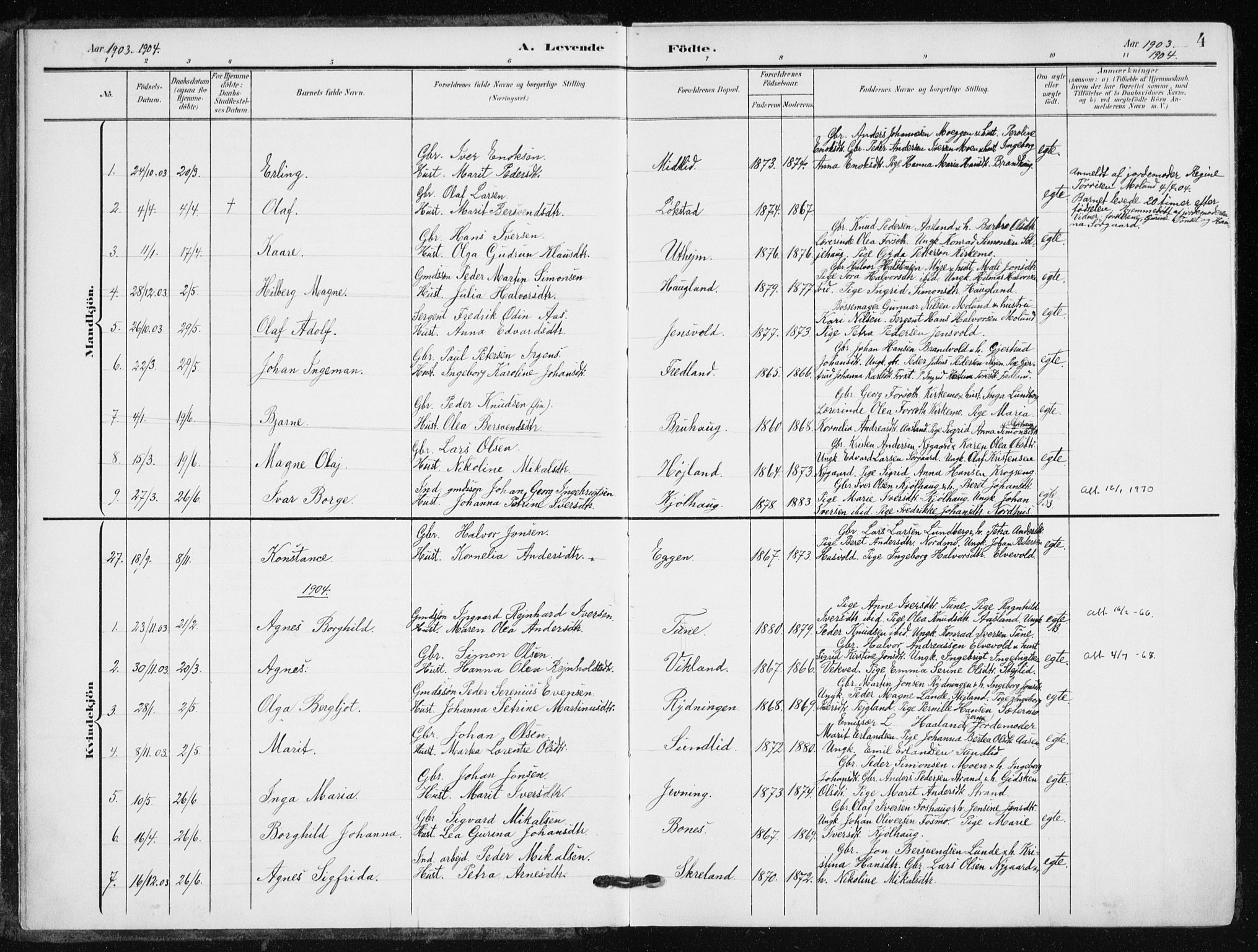 Målselv sokneprestembete, SATØ/S-1311/G/Ga/Gaa/L0013kirke: Parish register (official) no. 13, 1903-1919, p. 4