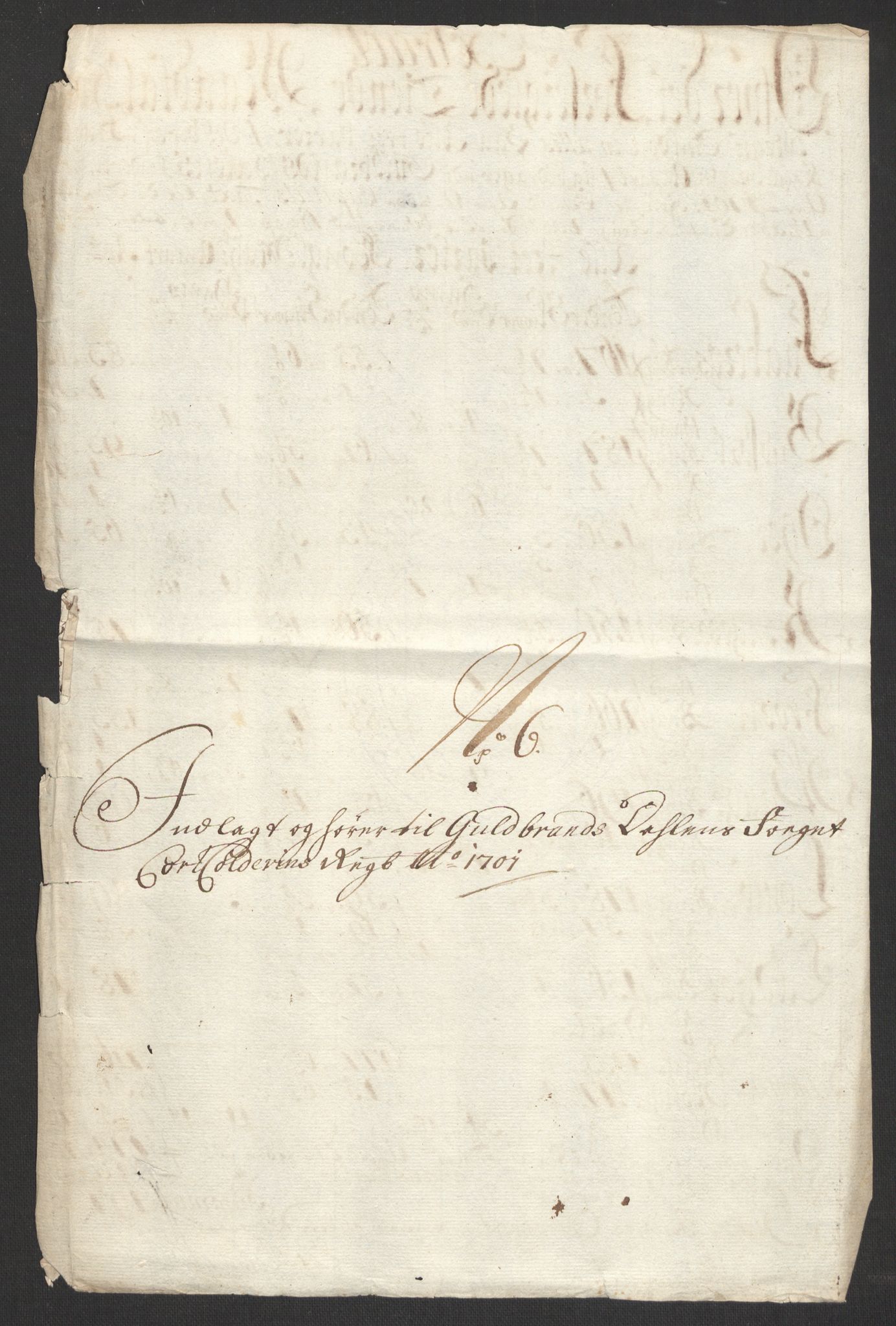 Rentekammeret inntil 1814, Reviderte regnskaper, Fogderegnskap, AV/RA-EA-4092/R17/L1174: Fogderegnskap Gudbrandsdal, 1701, p. 106