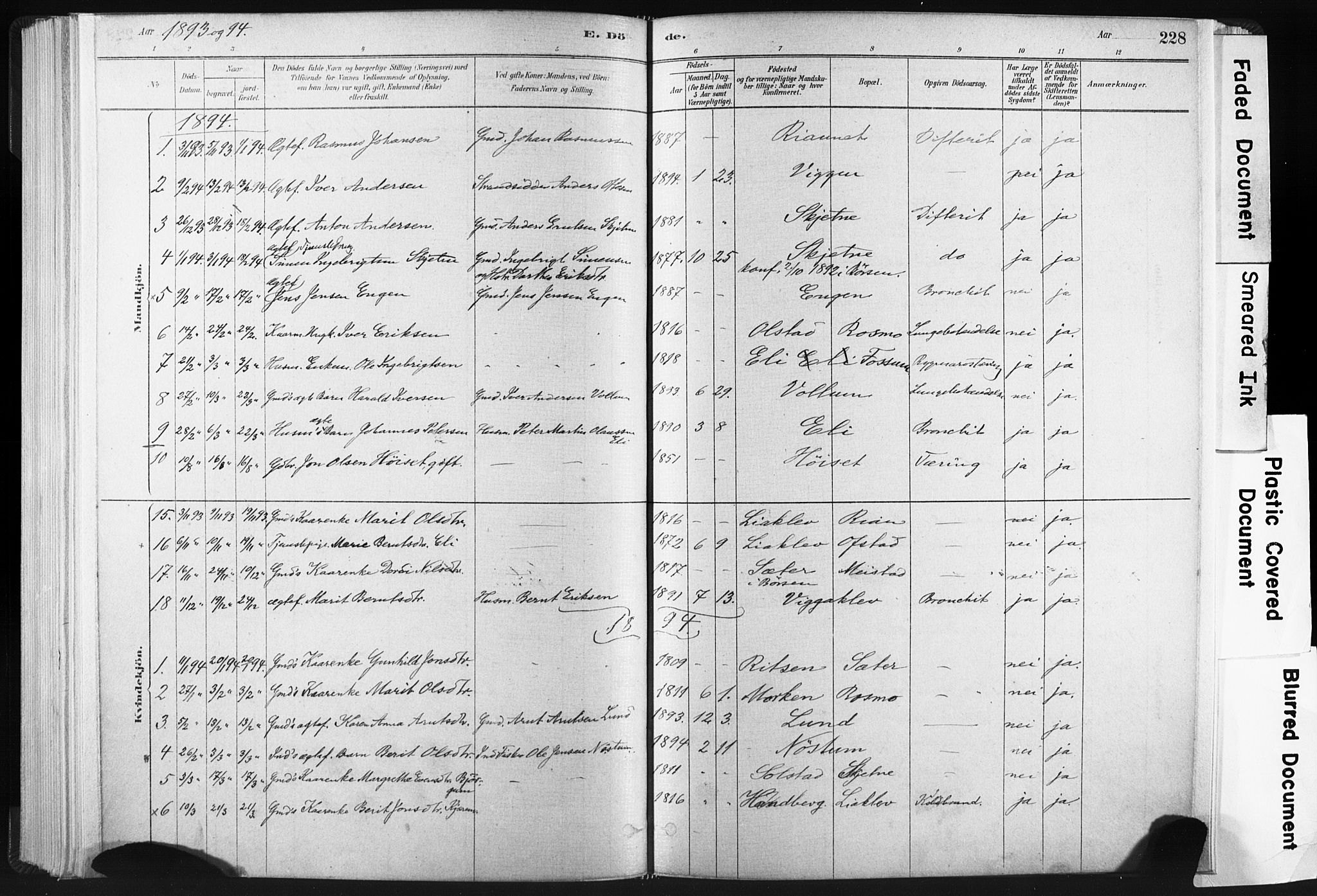 Ministerialprotokoller, klokkerbøker og fødselsregistre - Sør-Trøndelag, SAT/A-1456/665/L0773: Parish register (official) no. 665A08, 1879-1905, p. 228