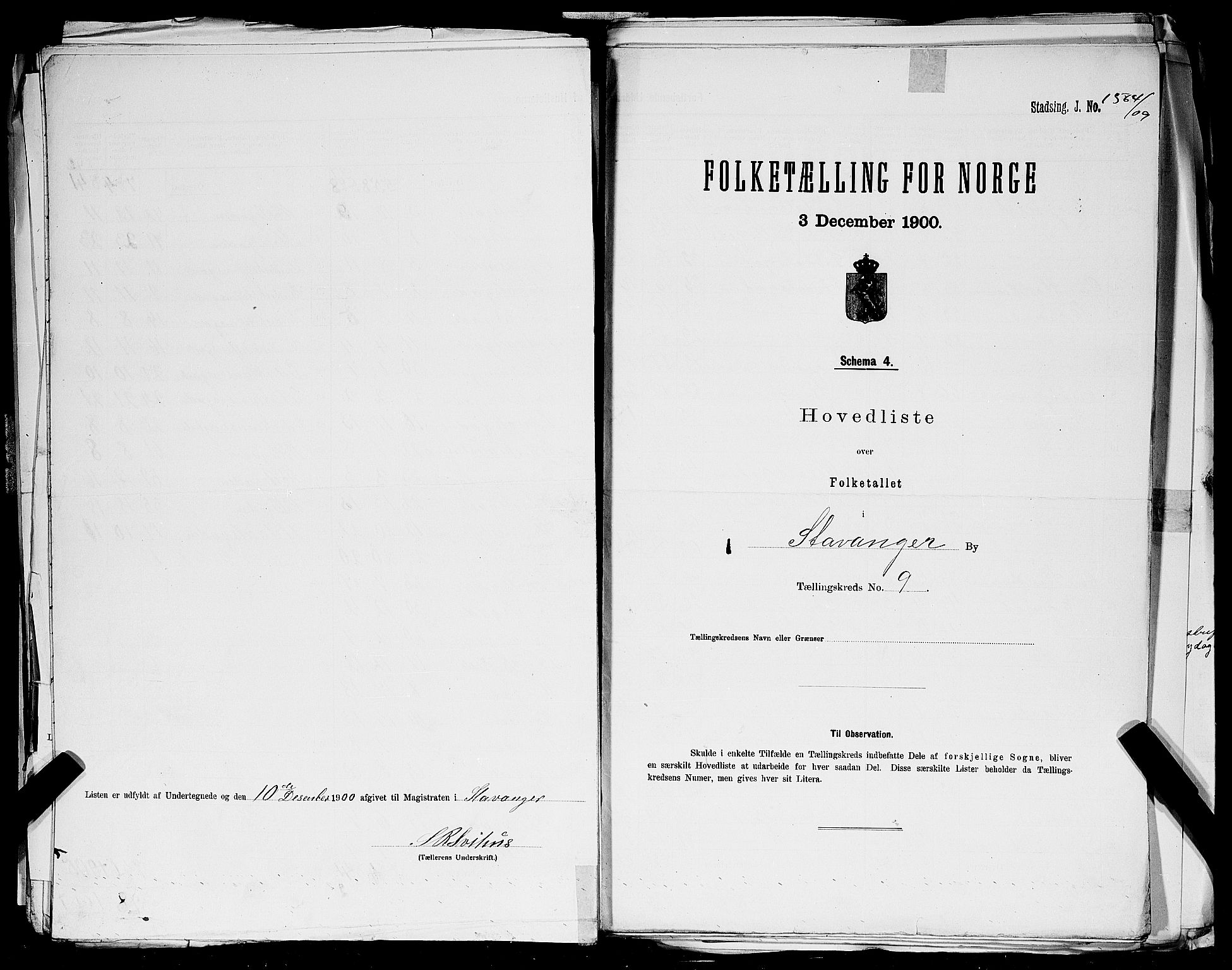 SAST, 1900 census for Stavanger, 1900, p. 140