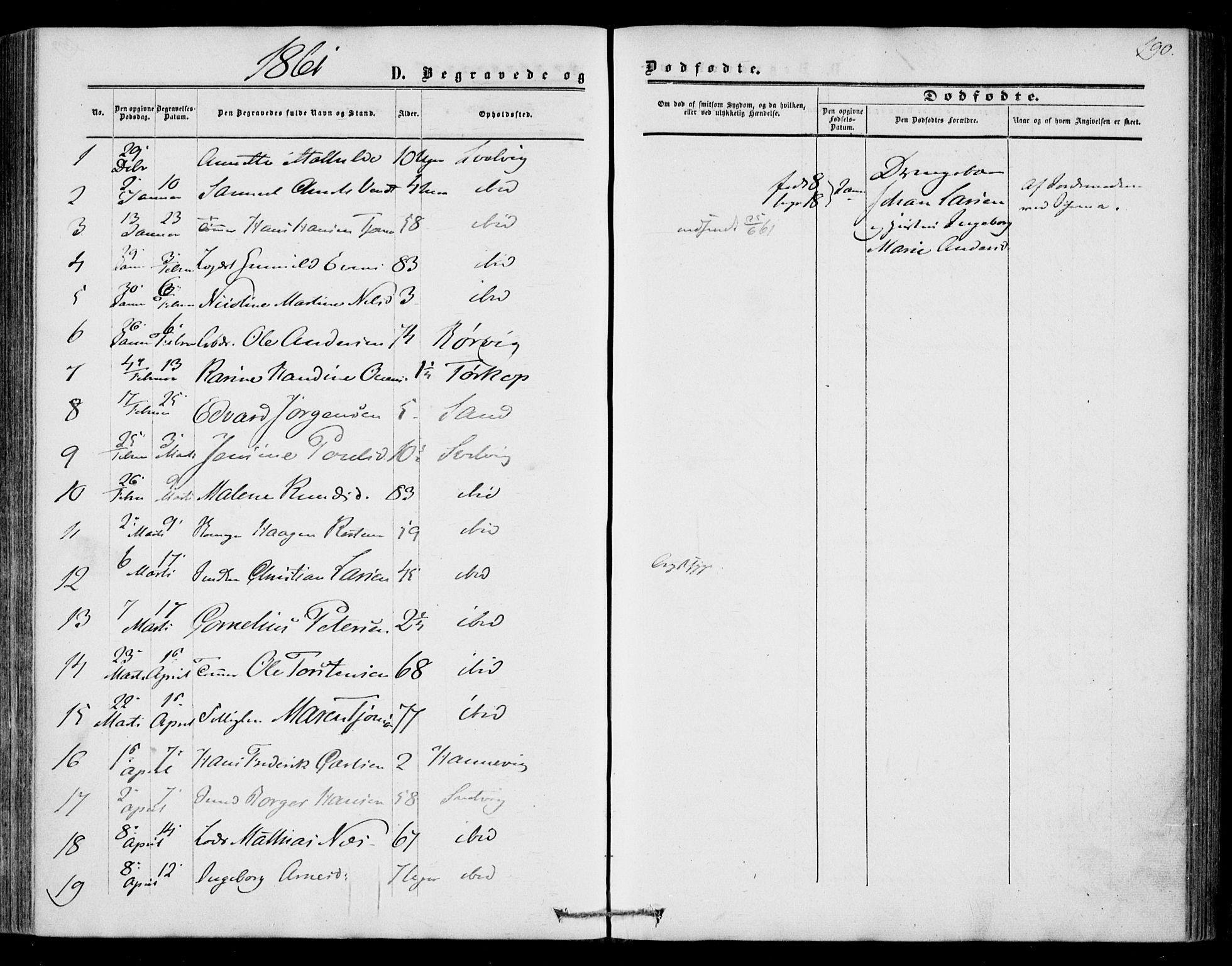 Strømm kirkebøker, SAKO/A-322/F/Fa/L0001: Parish register (official) no. I 1, 1861-1869, p. 190