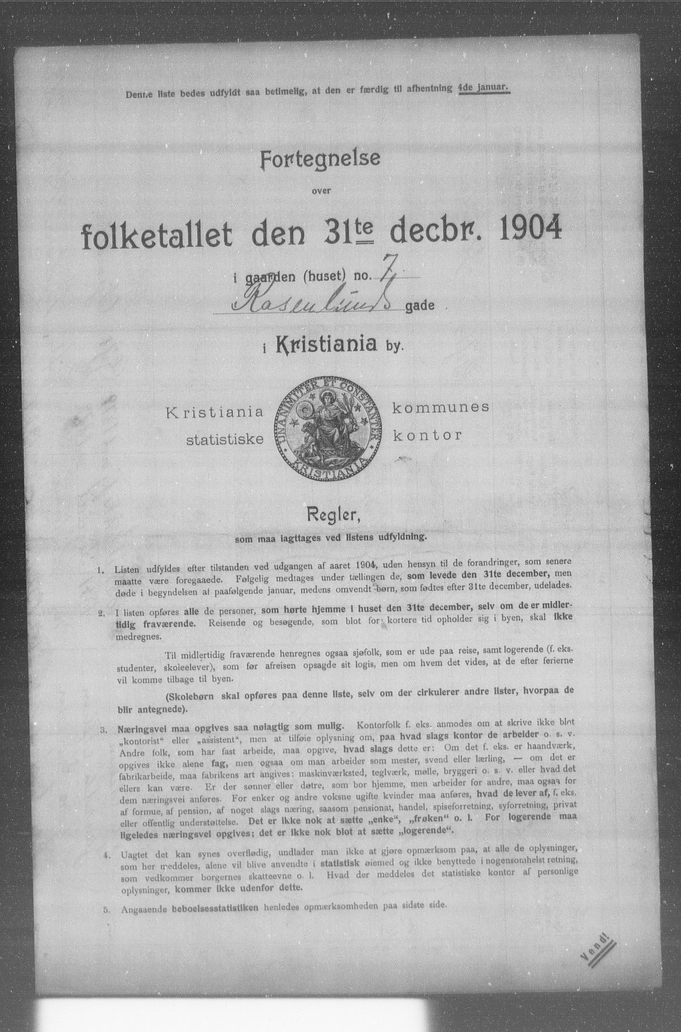 OBA, Municipal Census 1904 for Kristiania, 1904, p. 16233