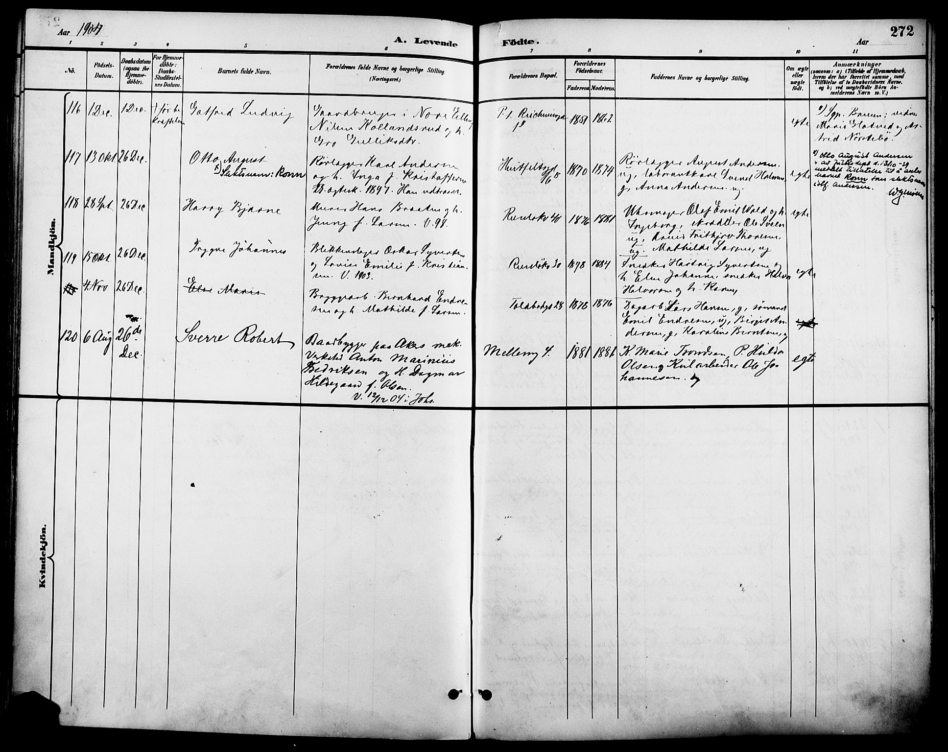 Johannes prestekontor Kirkebøker, SAO/A-10852/F/Fa/L0007: Parish register (official) no. 7, 1896-1905, p. 272