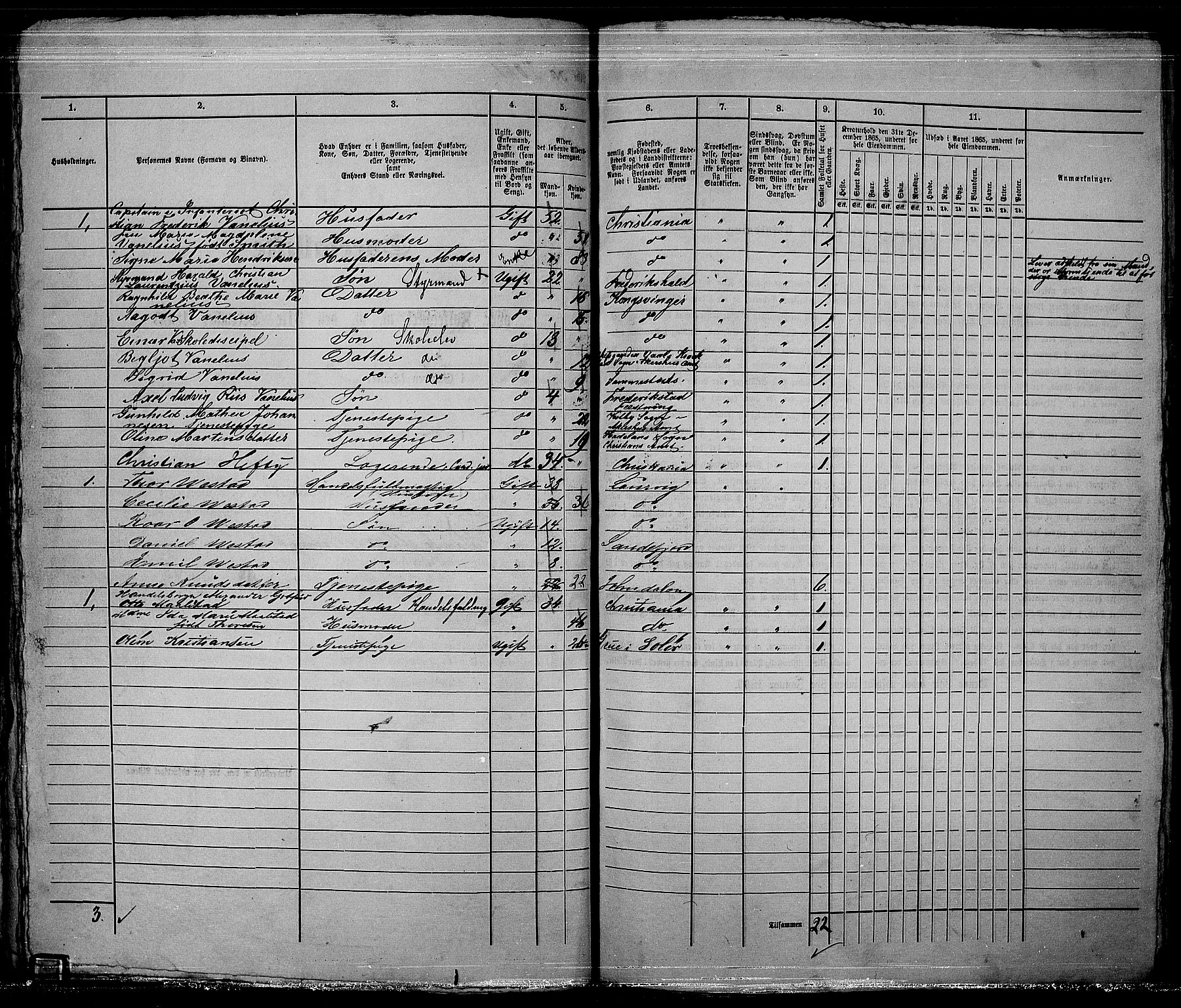 RA, 1865 census for Kristiania, 1865, p. 4603