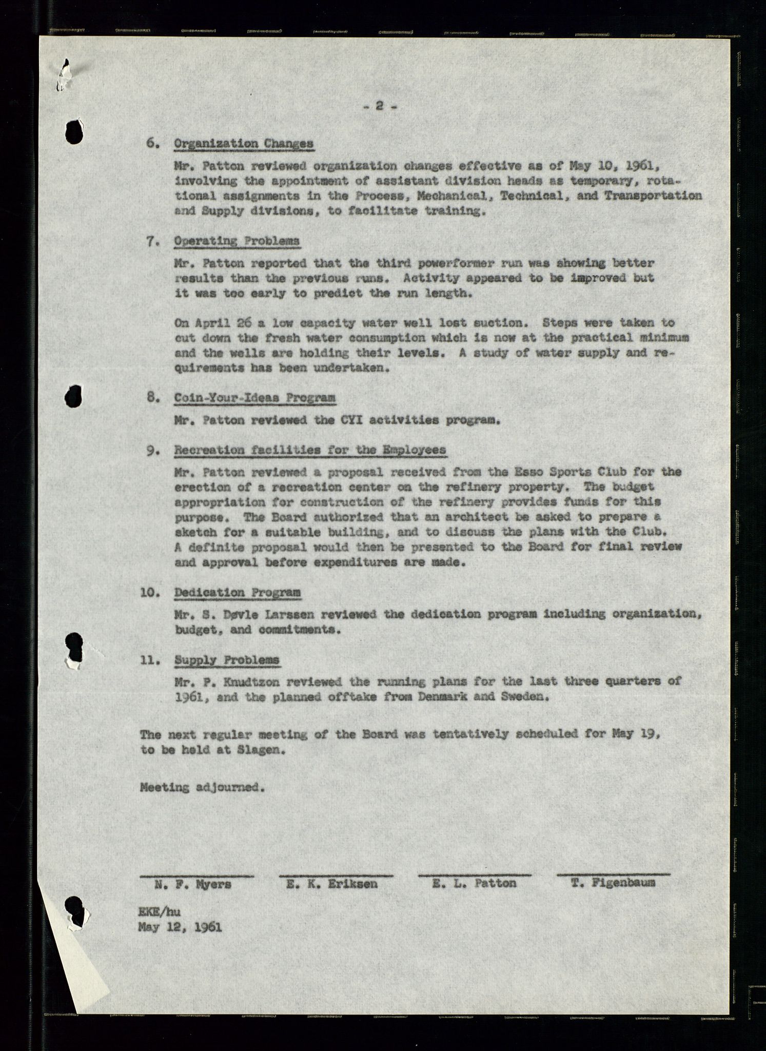 PA 1537 - A/S Essoraffineriet Norge, AV/SAST-A-101957/A/Aa/L0002/0001: Styremøter / Shareholder meetings, Board meeting minutes, 1957-1961, p. 60