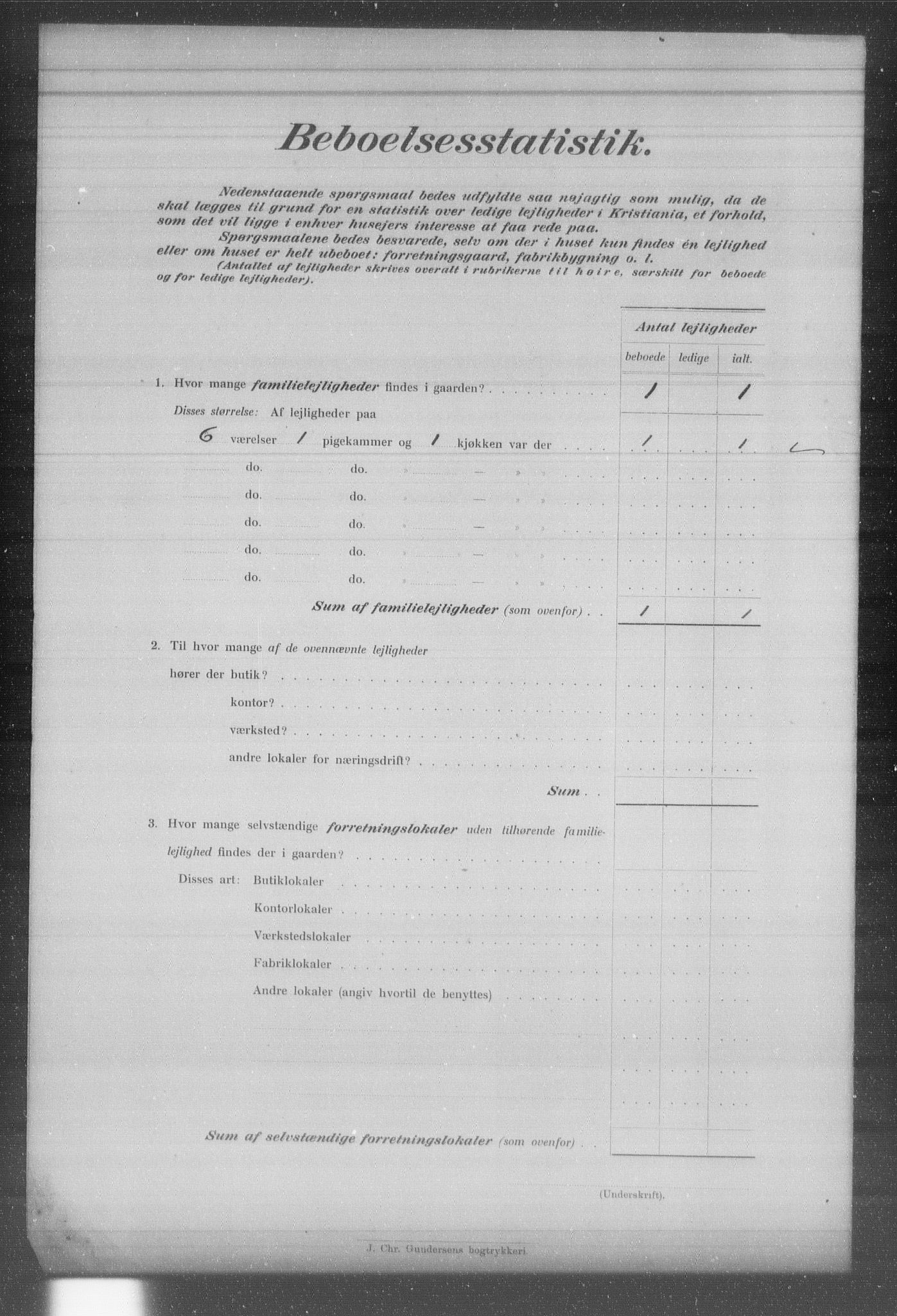 OBA, Municipal Census 1903 for Kristiania, 1903, p. 1645