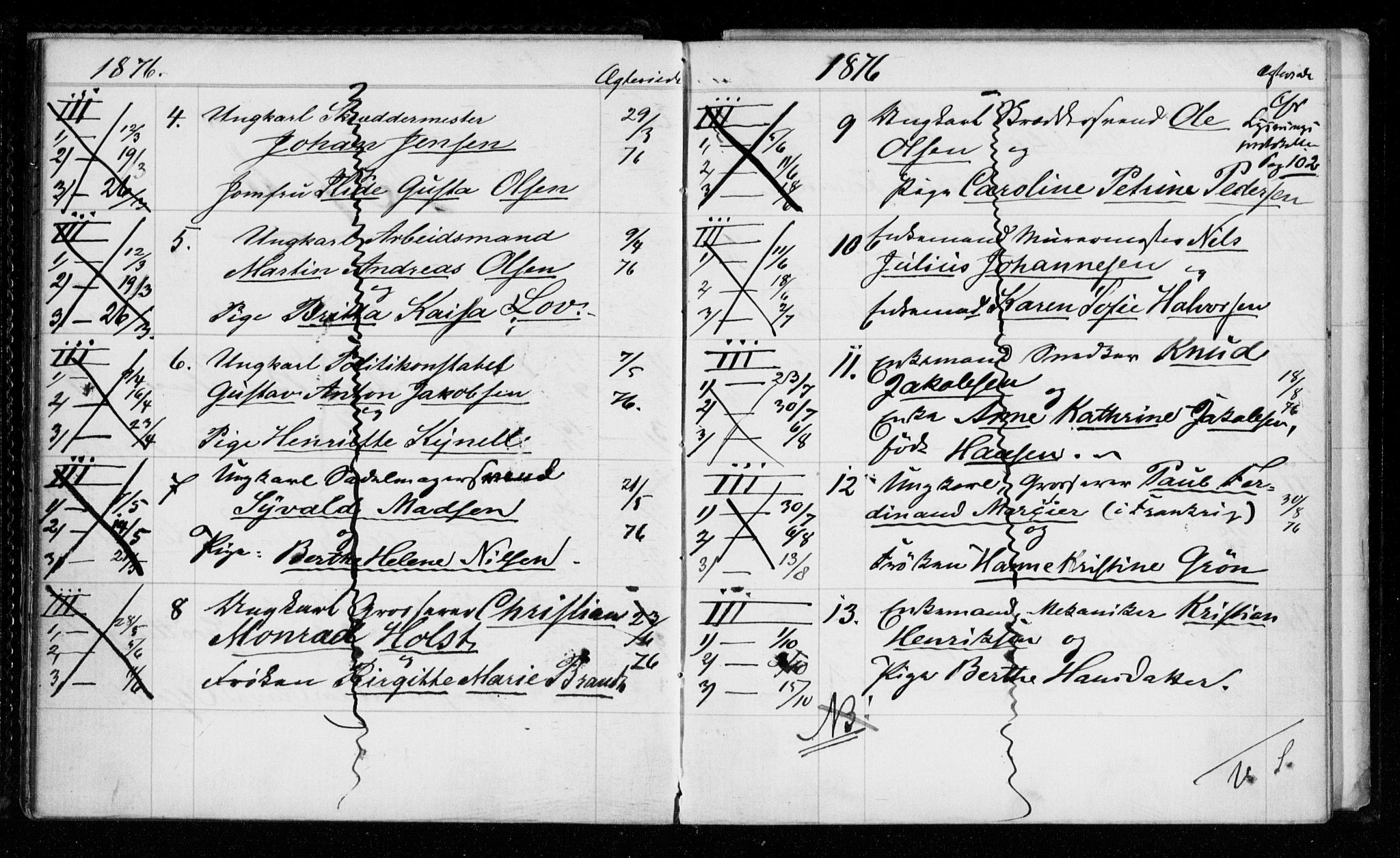 Garnisonsmenigheten Kirkebøker, AV/SAO-A-10846/H/Hb/L0001: Banns register no. II 1, 1865-1911