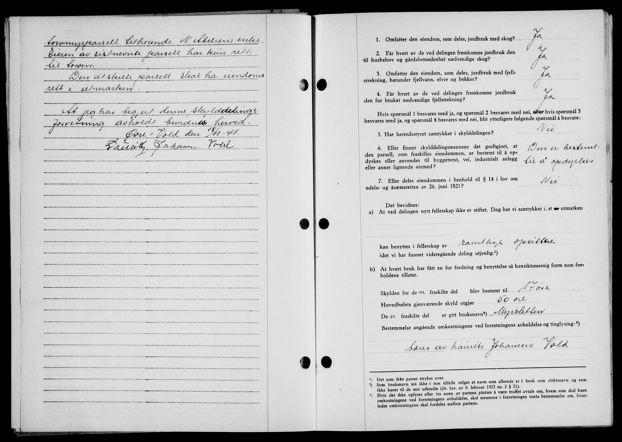 Lofoten sorenskriveri, SAT/A-0017/1/2/2C/L0009a: Mortgage book no. 9a, 1941-1942, Diary no: : 2012/1941