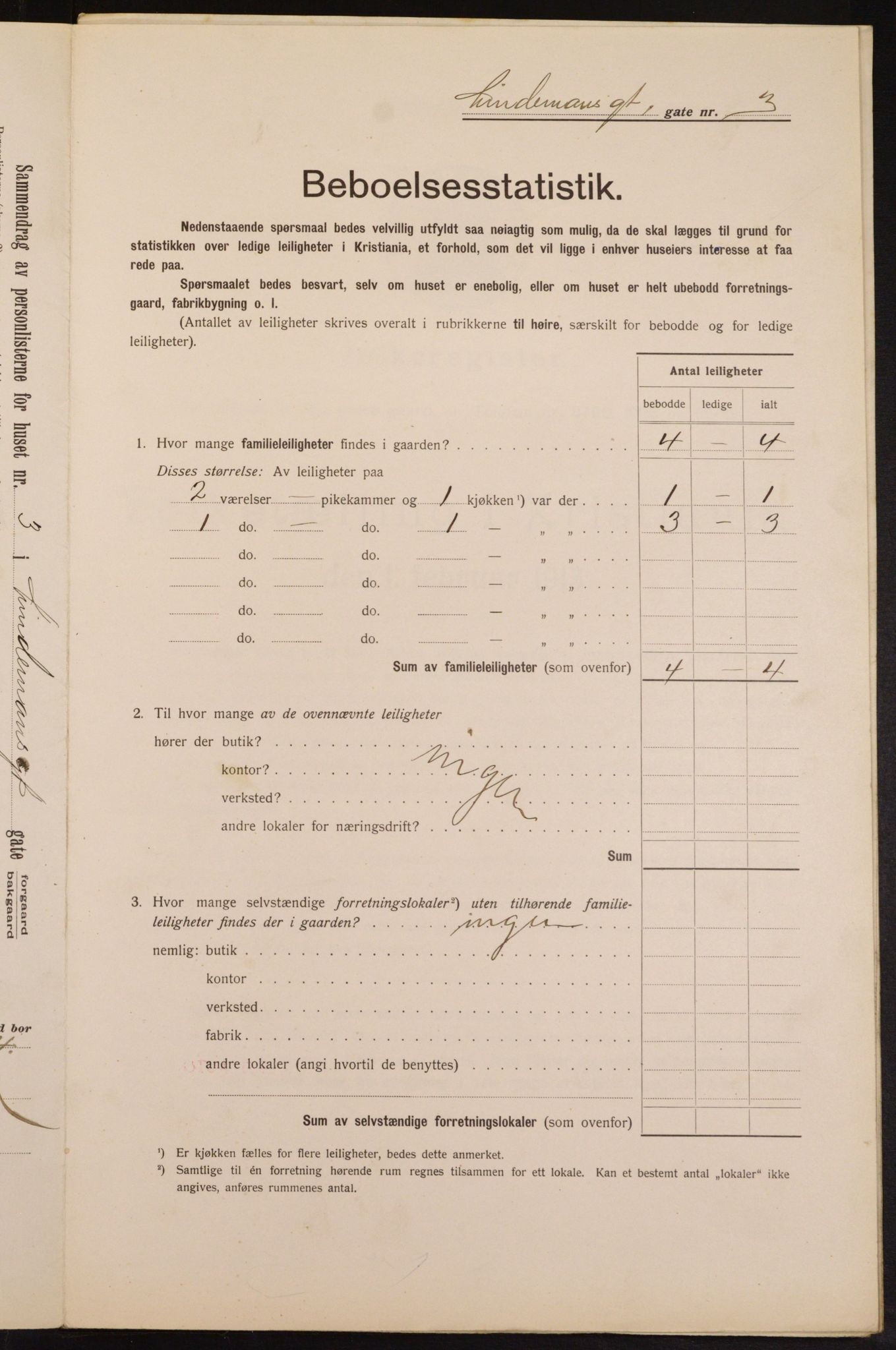 OBA, Municipal Census 1913 for Kristiania, 1913, p. 57399