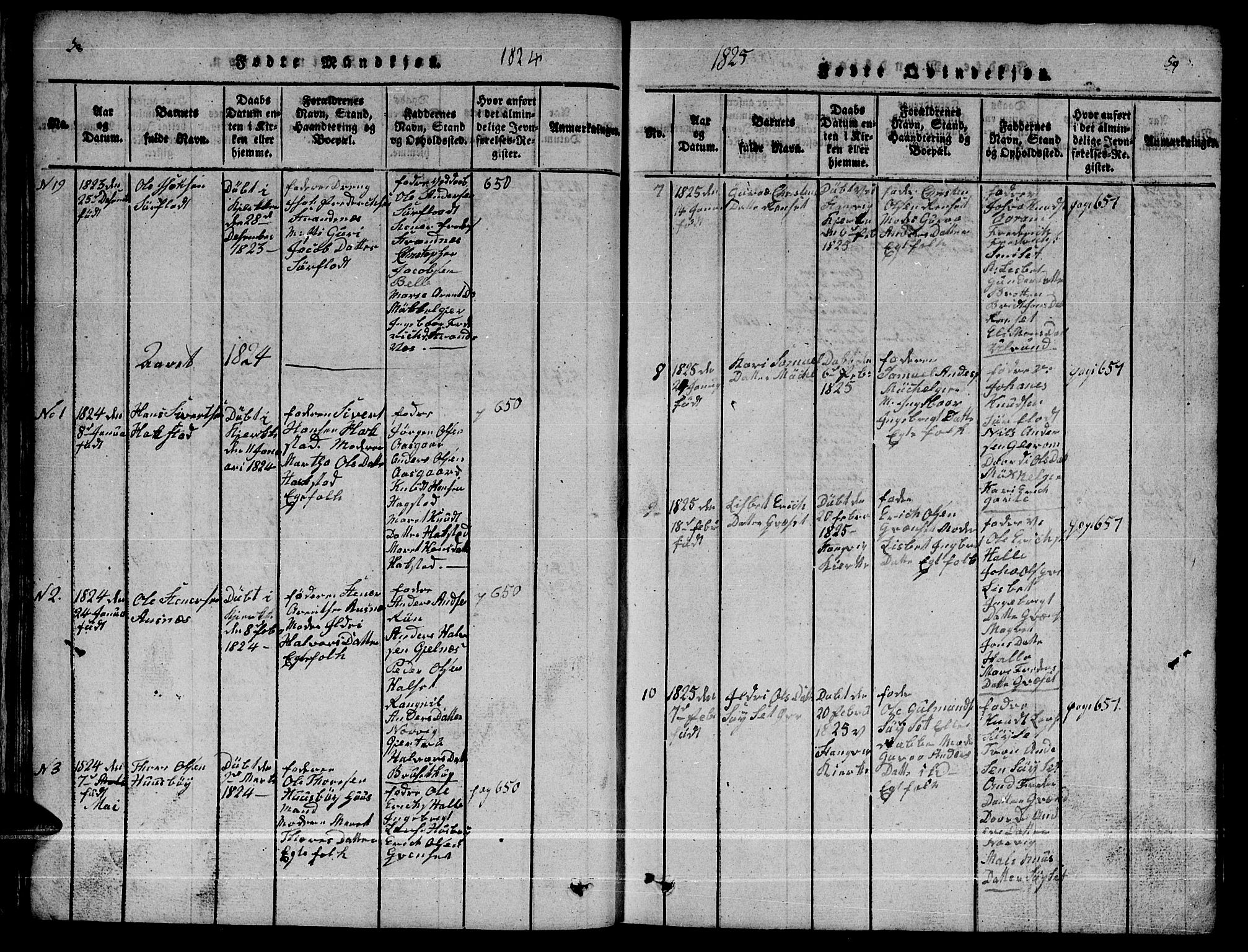 Ministerialprotokoller, klokkerbøker og fødselsregistre - Møre og Romsdal, AV/SAT-A-1454/592/L1031: Parish register (copy) no. 592C01, 1820-1833, p. 58-59