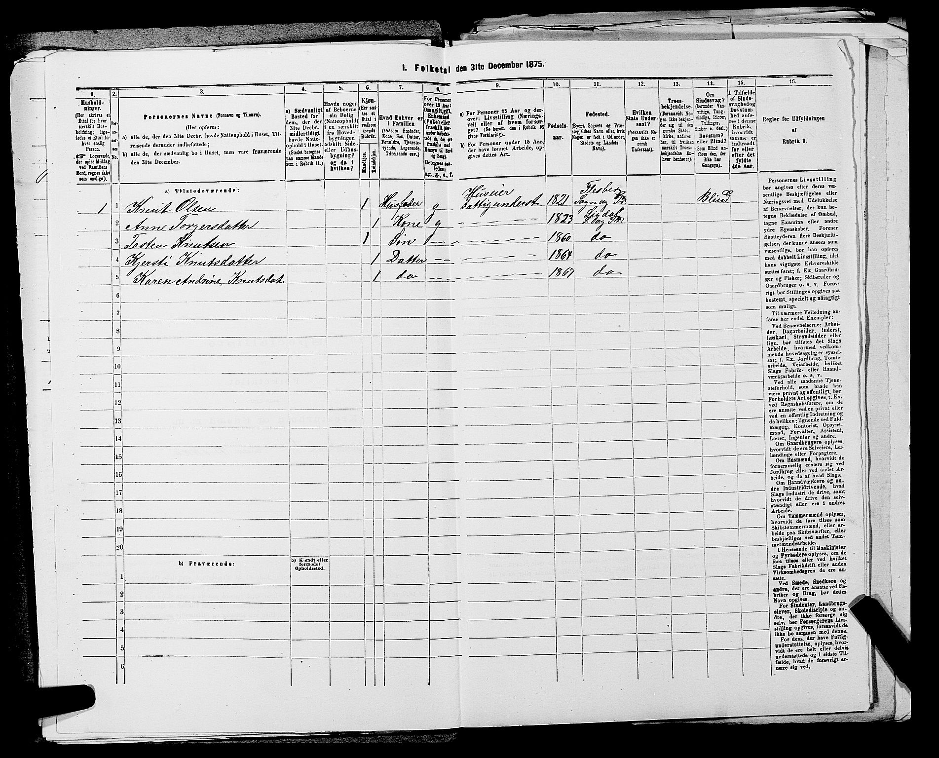 SAKO, 1875 census for 0621P Sigdal, 1875, p. 302