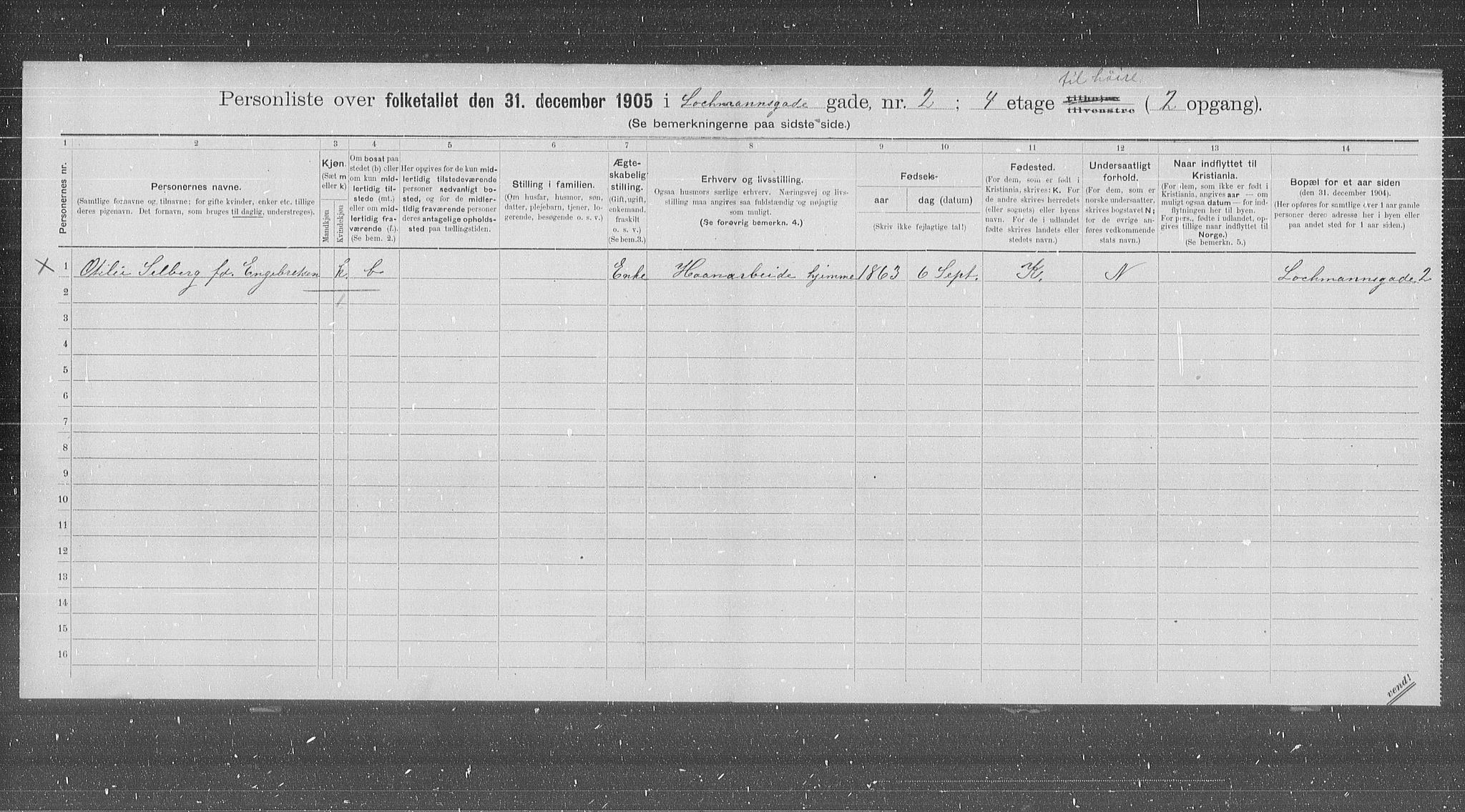 OBA, Municipal Census 1905 for Kristiania, 1905, p. 30625