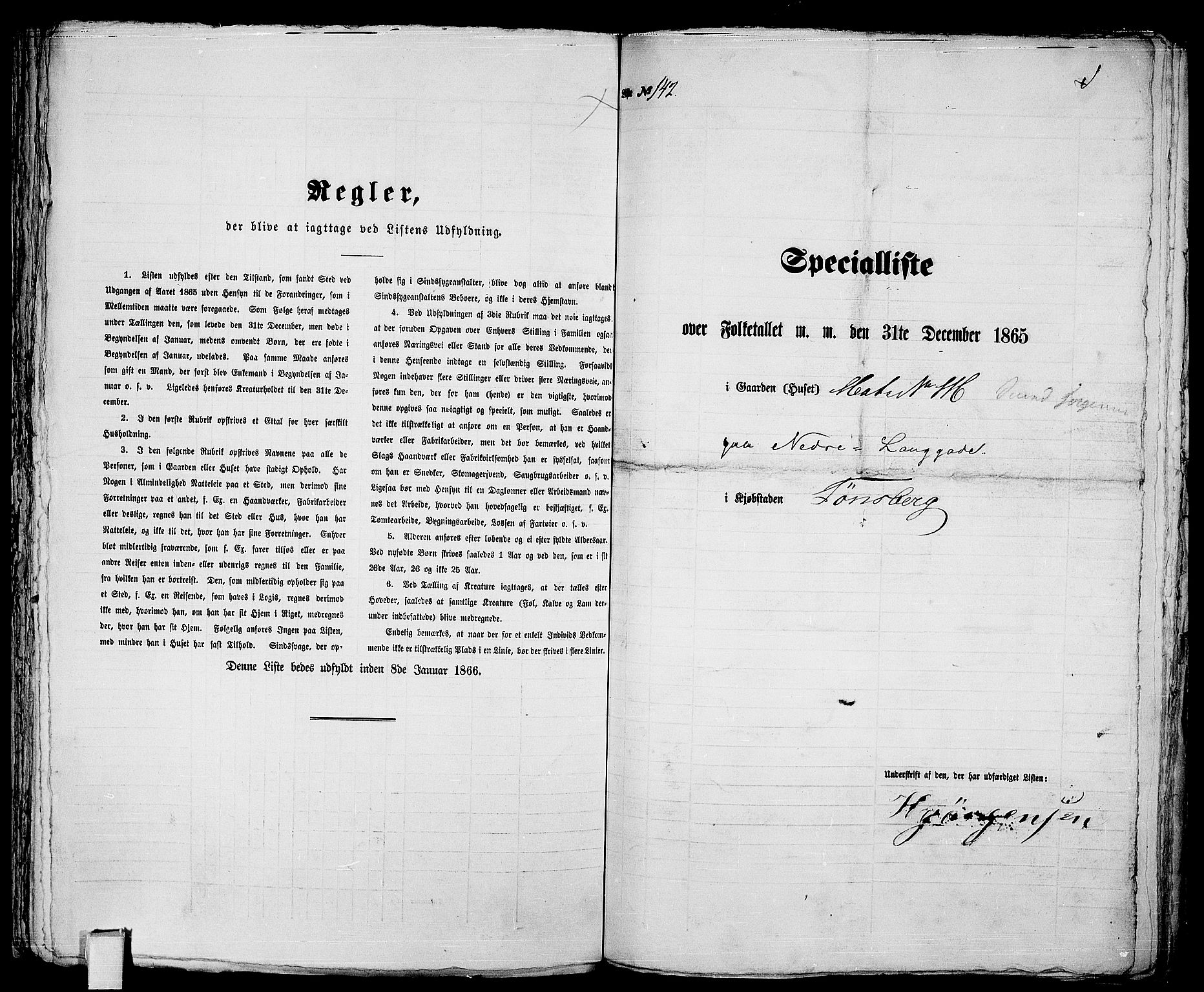 RA, 1865 census for Tønsberg, 1865, p. 310