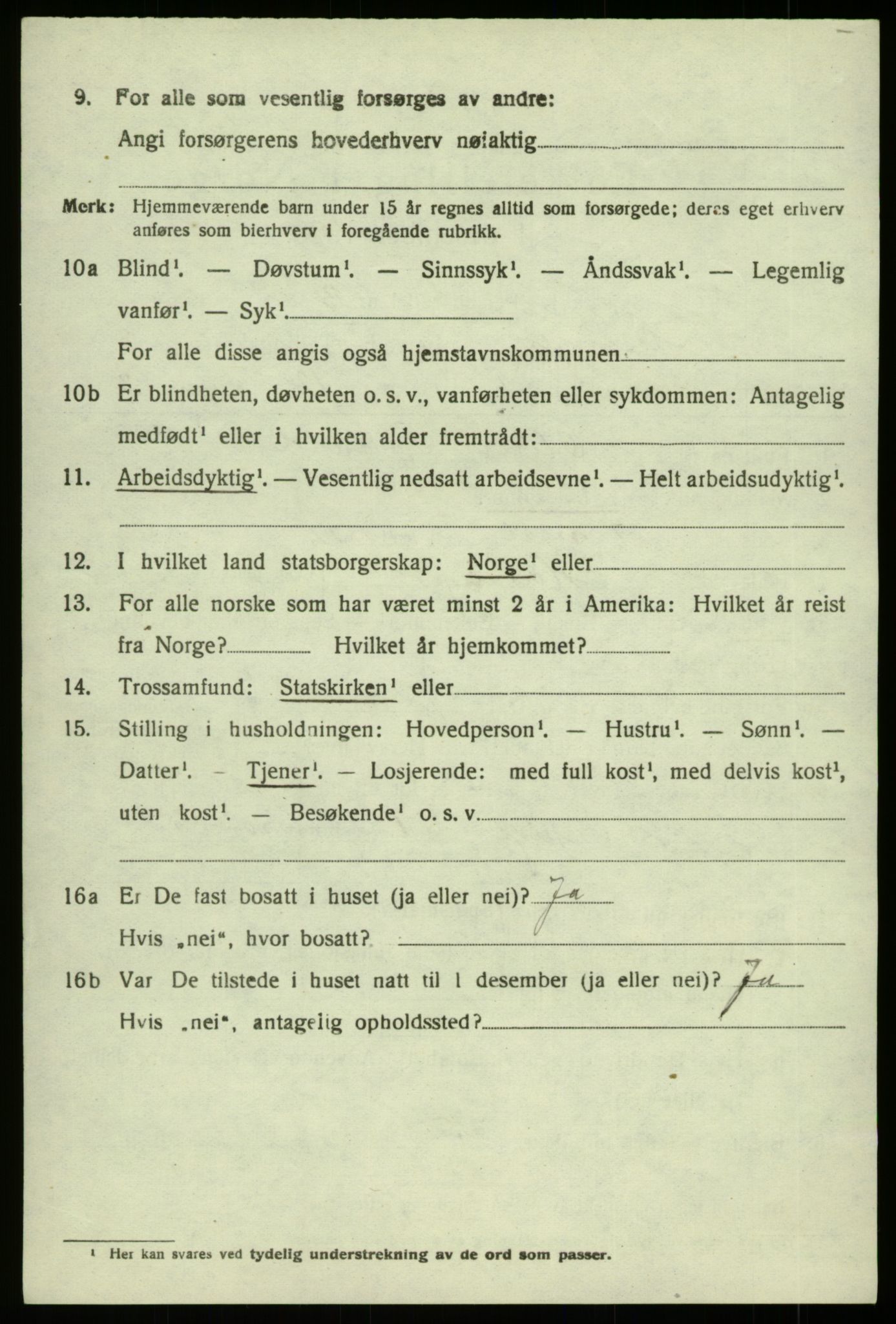 SAB, 1920 census for Hosanger, 1920, p. 1482