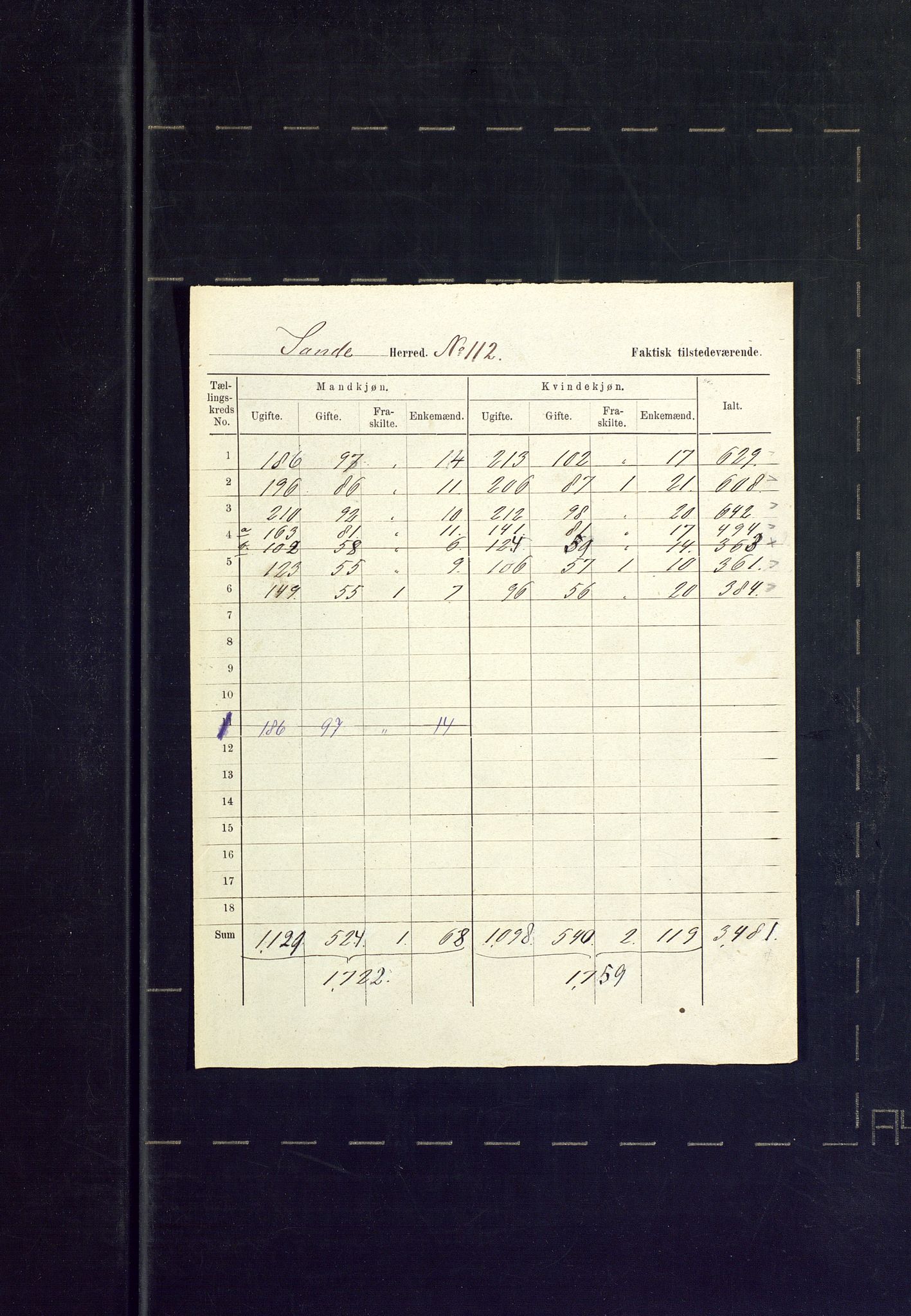 SAKO, 1875 census for 0713P Sande, 1875, p. 39