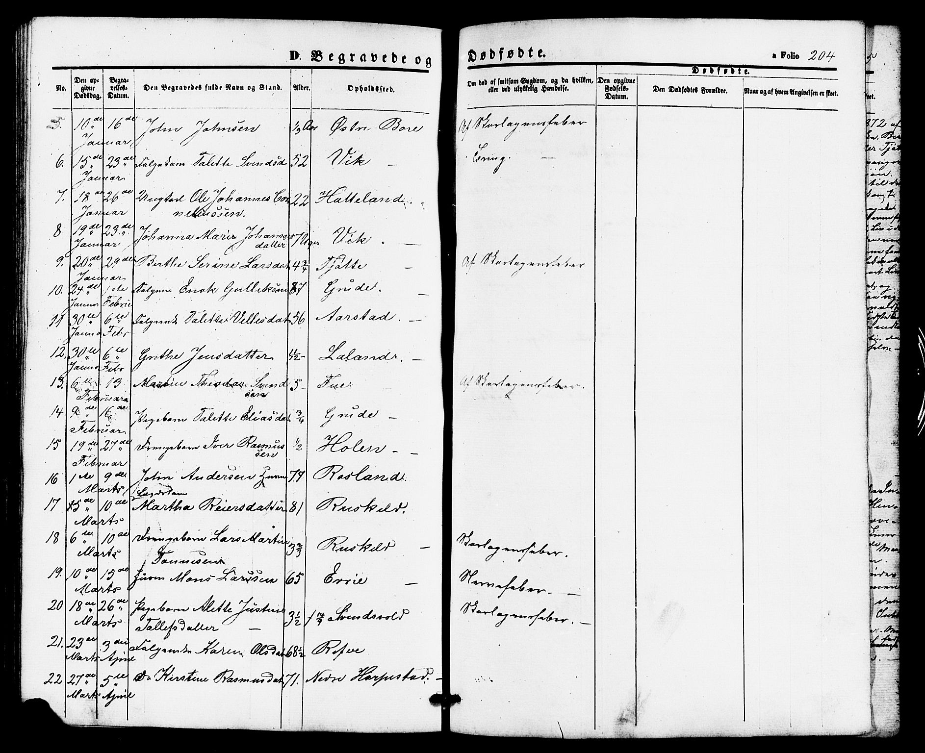 Klepp sokneprestkontor, AV/SAST-A-101803/001/3/30BB/L0002: Parish register (copy) no. B 2, 1860-1875, p. 204
