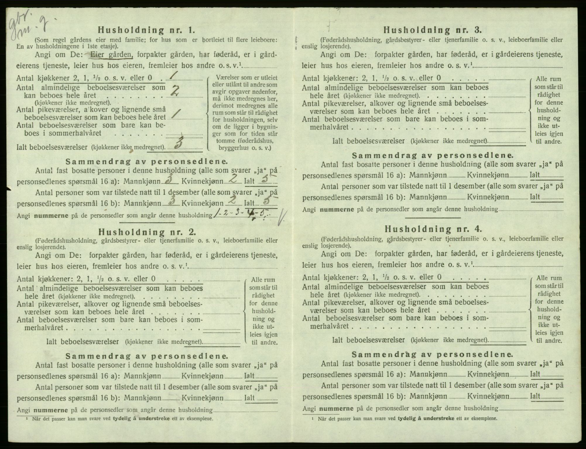 SAB, 1920 census for Eidfjord, 1920, p. 134