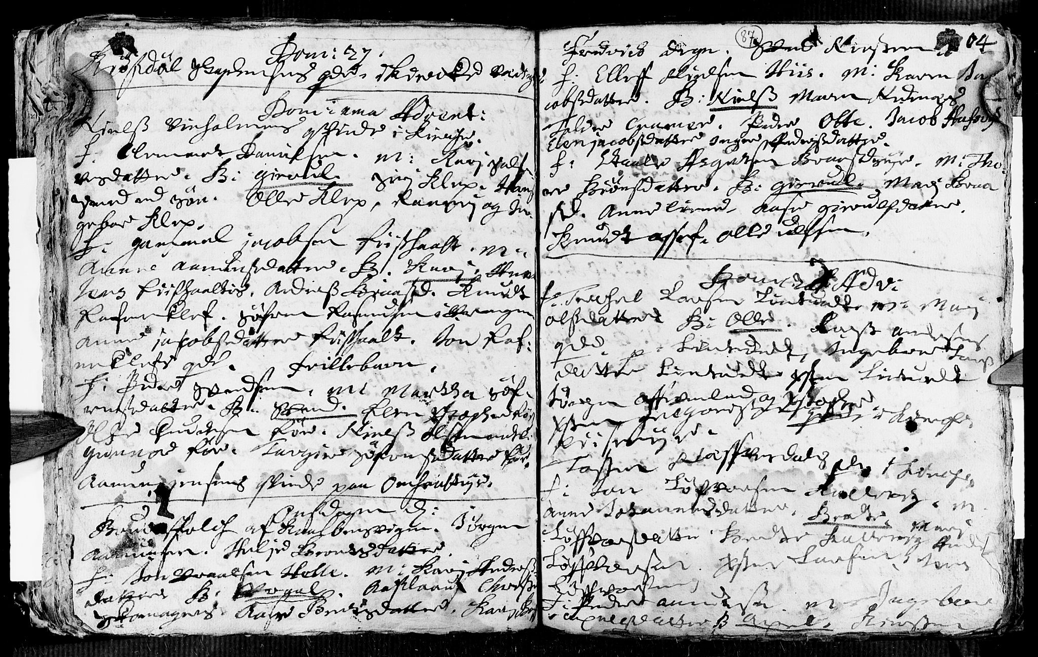 Øyestad sokneprestkontor, AV/SAK-1111-0049/F/Fa/L0002: Parish register (official) no. A 2, 1692-1722, p. 87