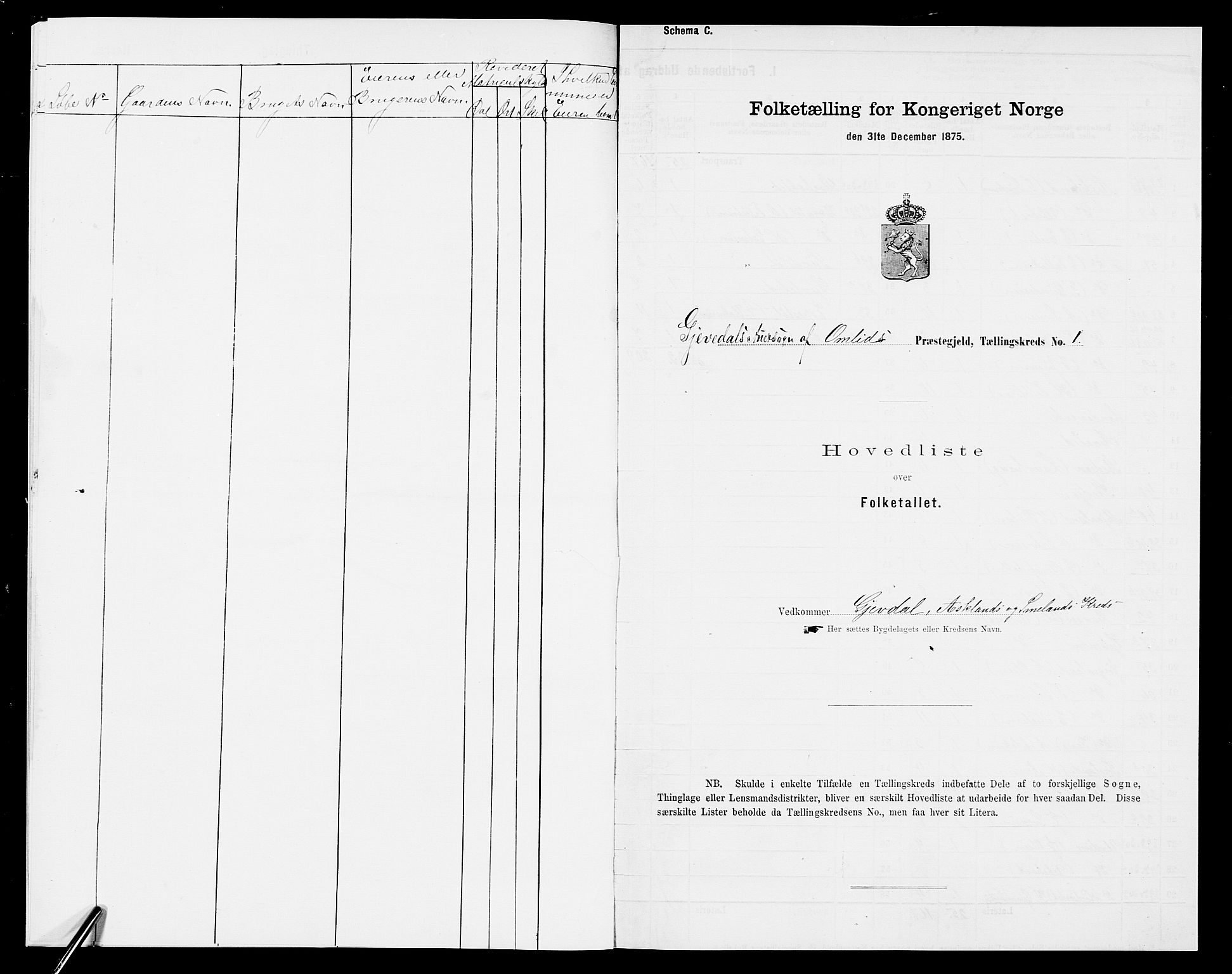 SAK, 1875 census for 0929P Åmli, 1875, p. 18