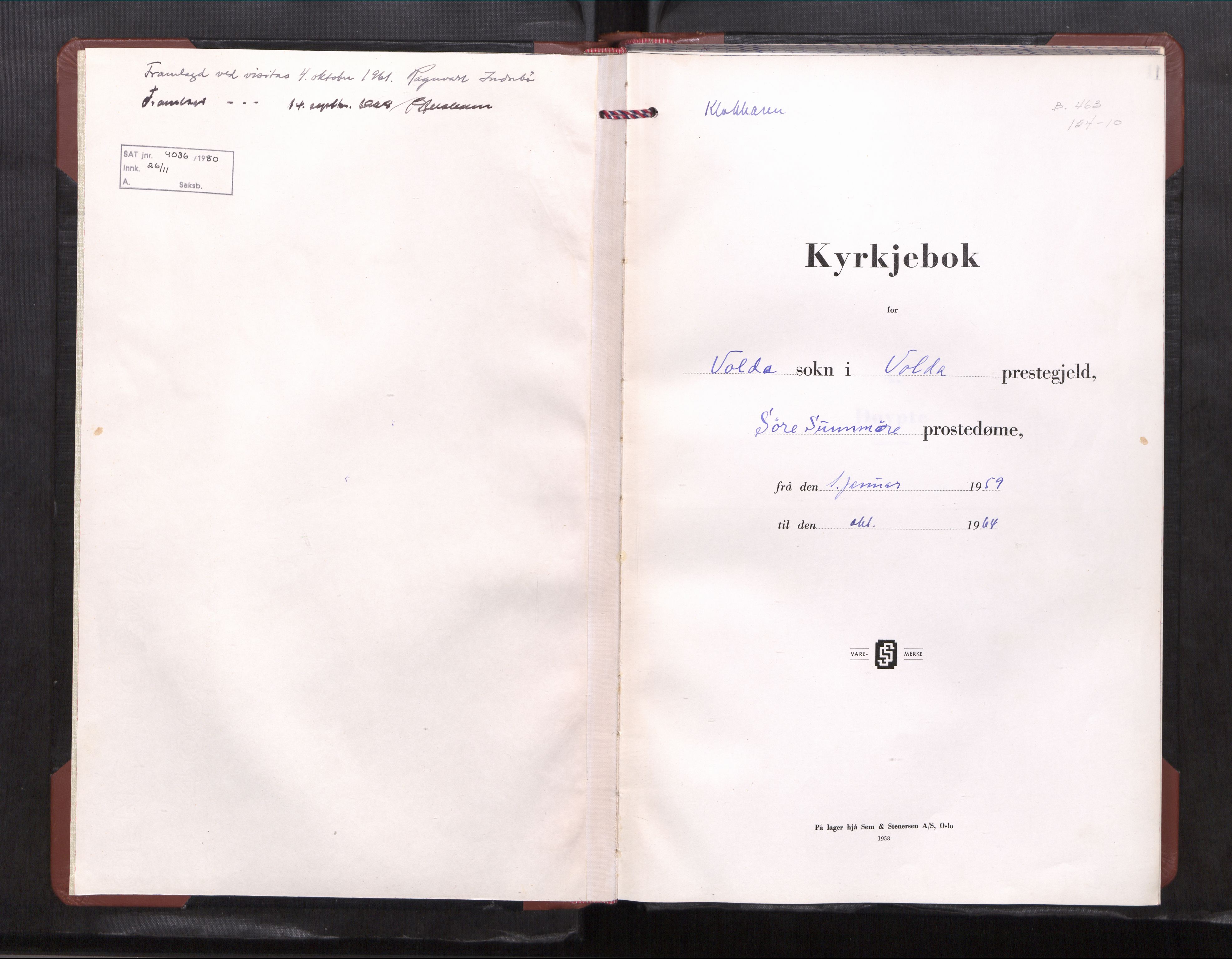 Ministerialprotokoller, klokkerbøker og fødselsregistre - Møre og Romsdal, AV/SAT-A-1454/511/L0163: Parish register (copy) no. 511---, 1959-1965