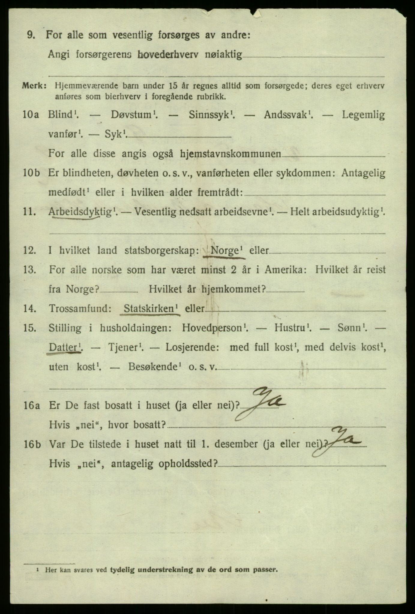 SAB, 1920 census for Vik, 1920, p. 6104