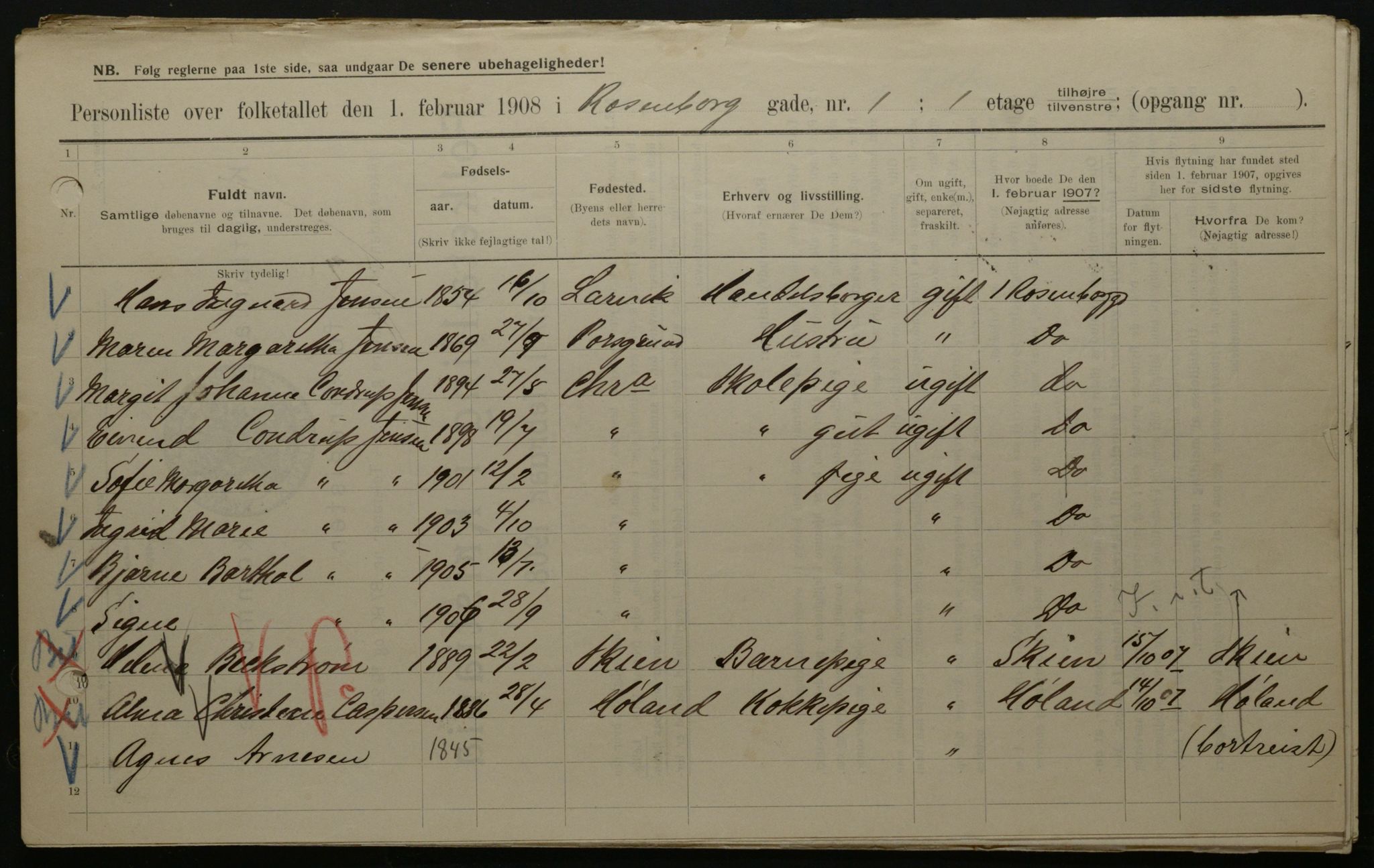 OBA, Municipal Census 1908 for Kristiania, 1908, p. 74939