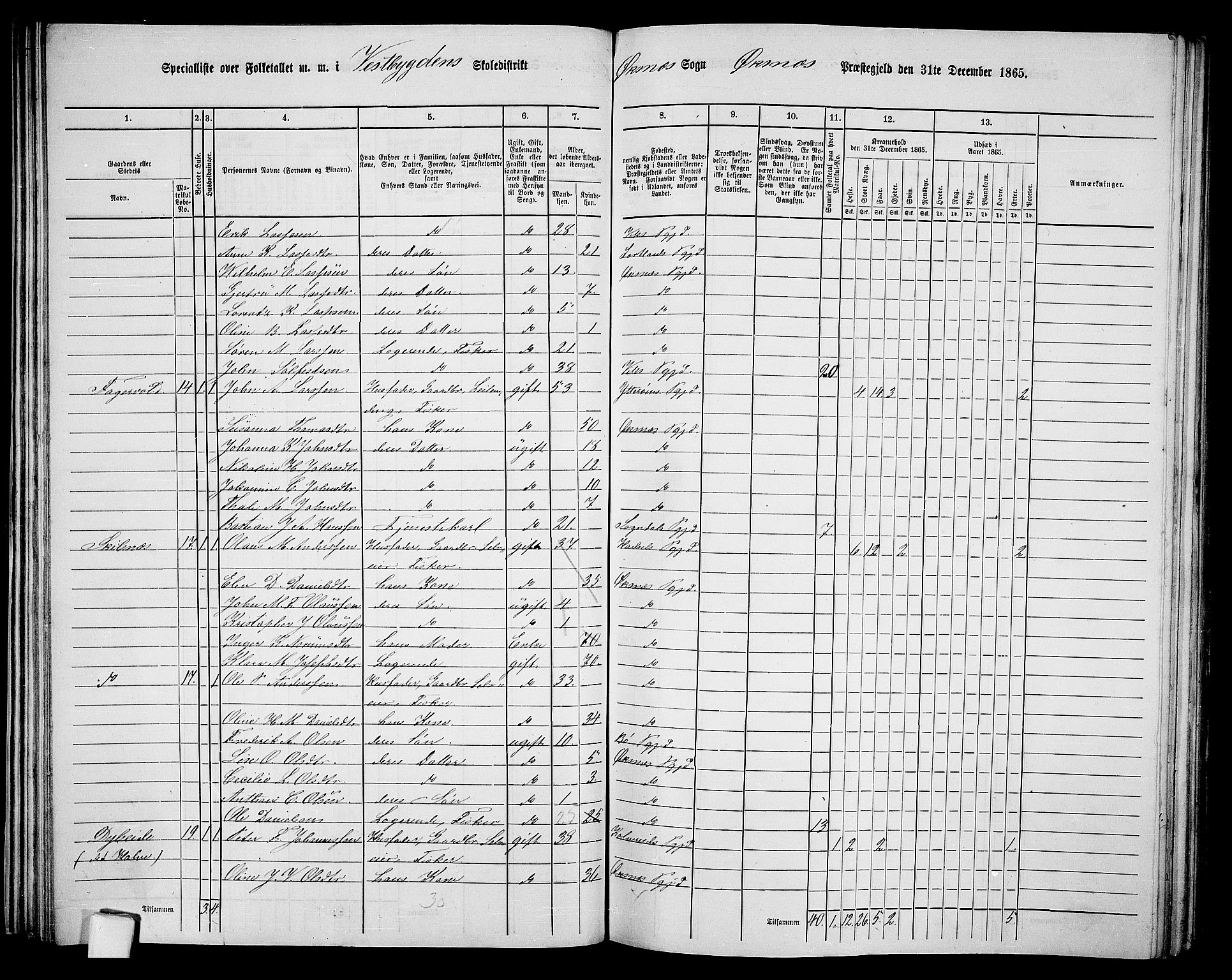 RA, 1865 census for Øksnes, 1865, p. 53