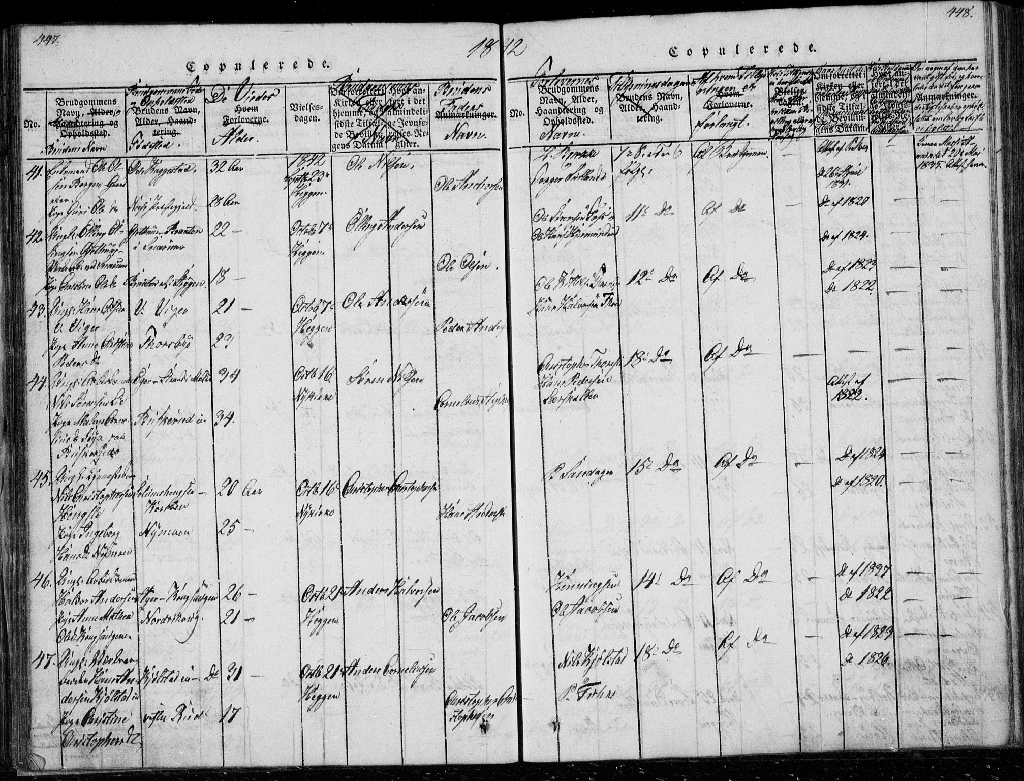 Modum kirkebøker, AV/SAKO-A-234/G/Ga/L0003: Parish register (copy) no. I 3, 1832-1842, p. 447-448