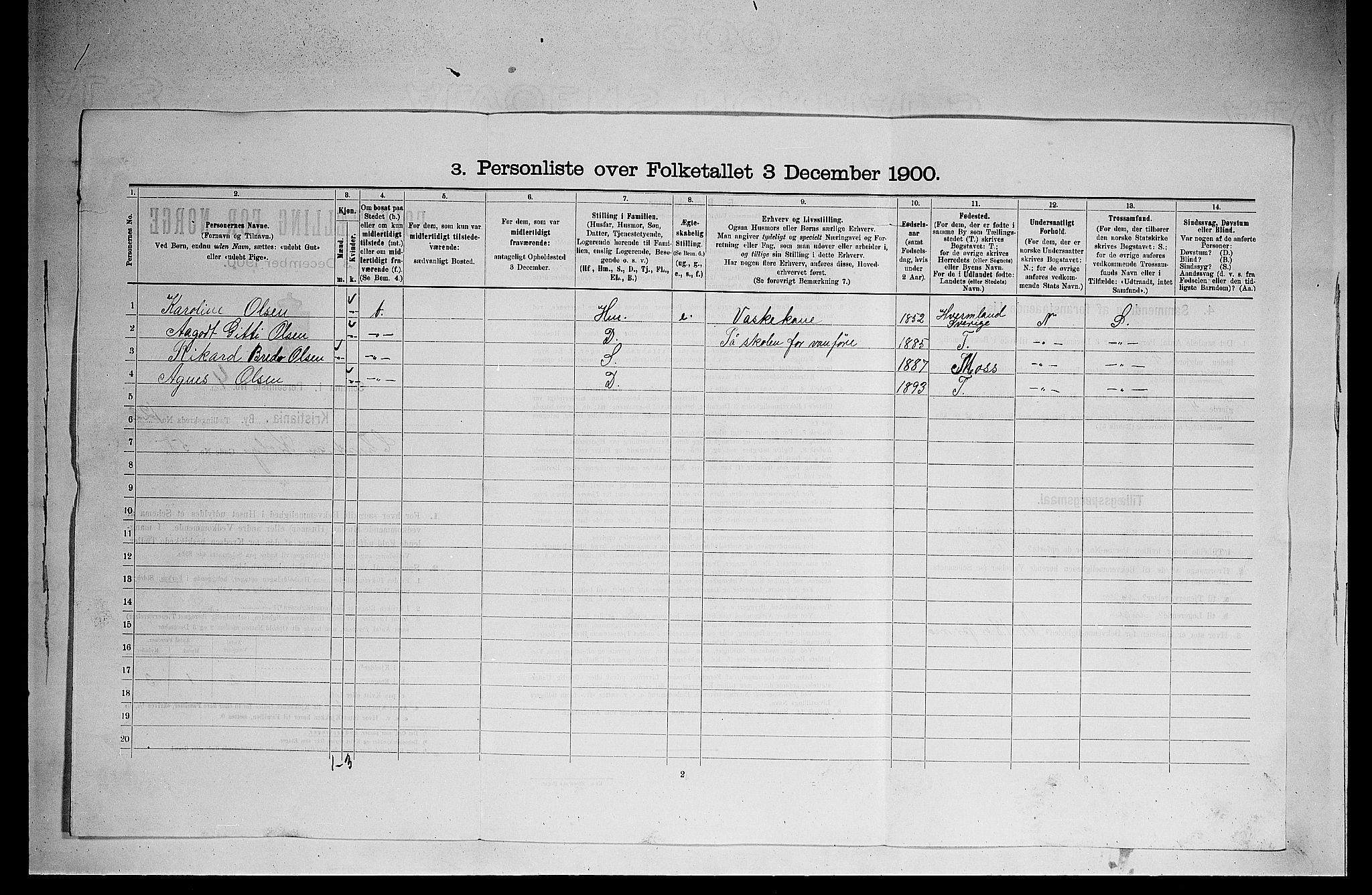 SAO, 1900 census for Kristiania, 1900, p. 12554