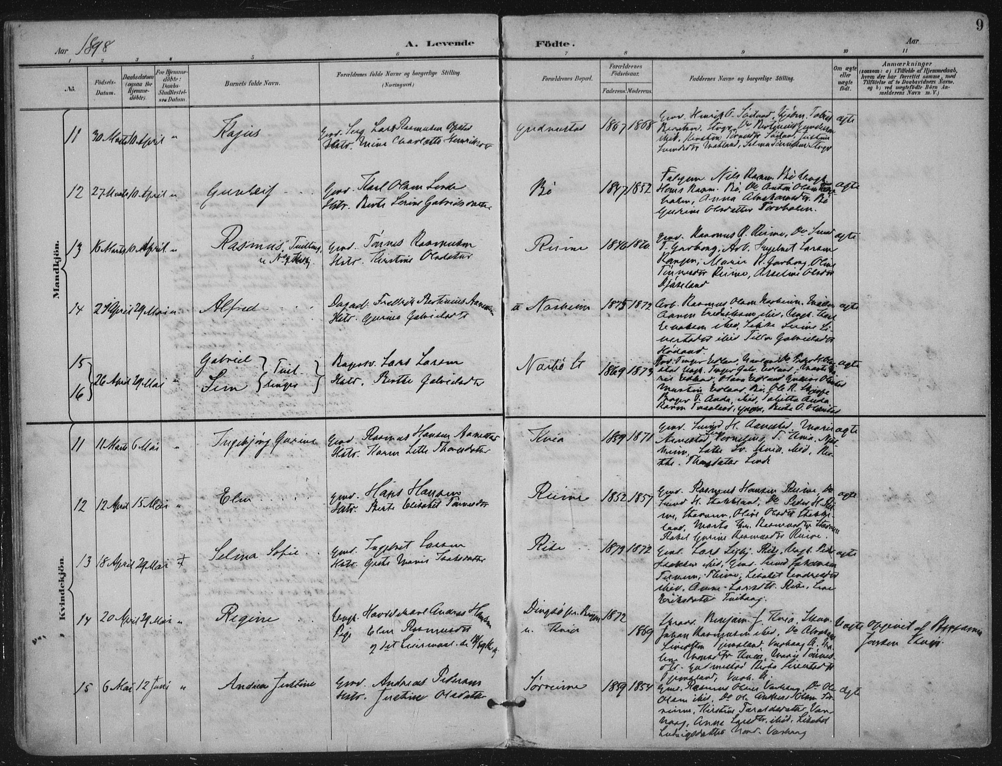 Hå sokneprestkontor, AV/SAST-A-101801/001/30BA/L0012: Parish register (official) no. A 11, 1897-1924, p. 9