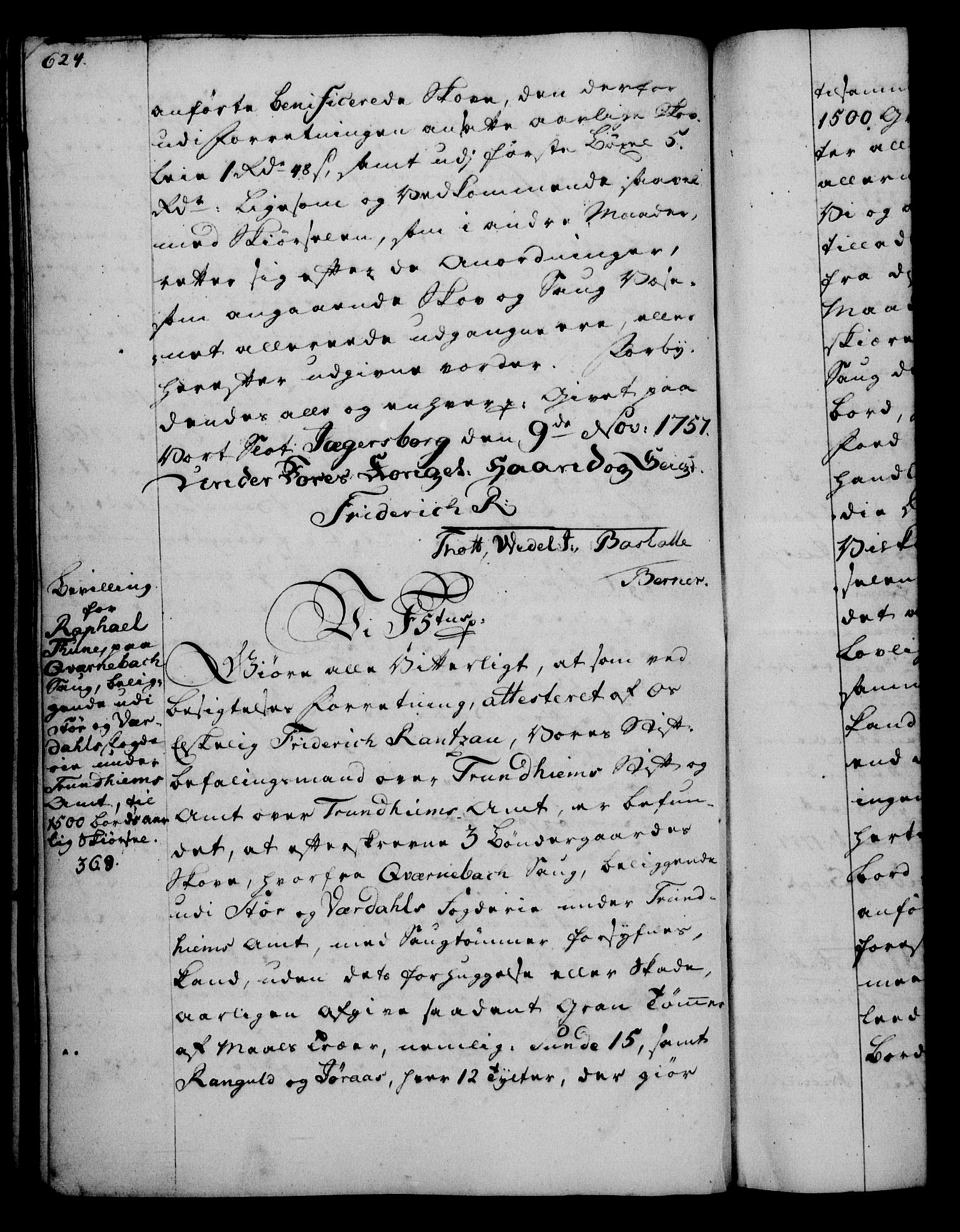 Rentekammeret, Kammerkanselliet, AV/RA-EA-3111/G/Gg/Gga/L0006: Norsk ekspedisjonsprotokoll med register (merket RK 53.6), 1749-1759, p. 624