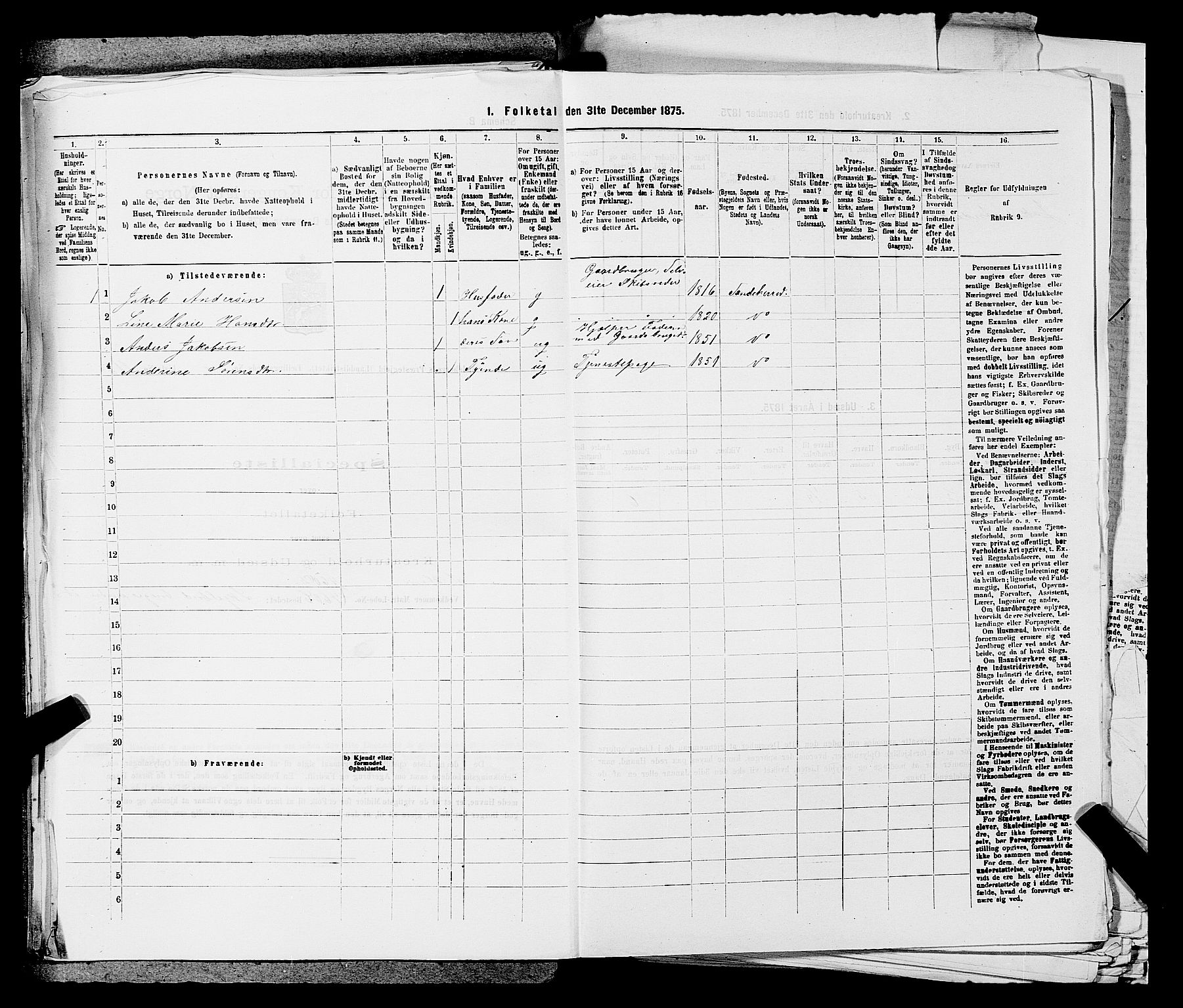 SAKO, 1875 census for 0724L Sandeherred/Sandeherred, 1875, p. 1546