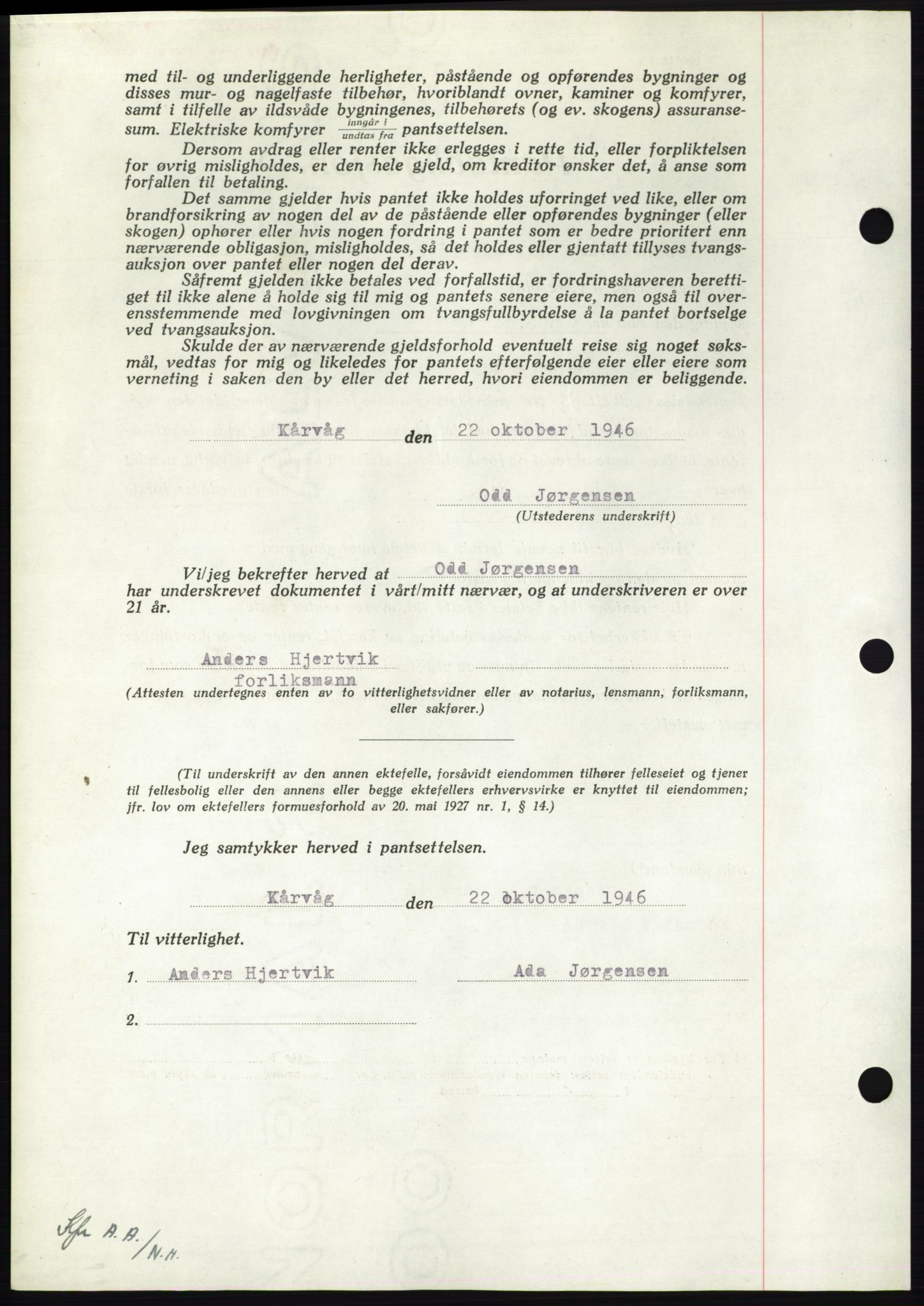 Nordmøre sorenskriveri, AV/SAT-A-4132/1/2/2Ca: Mortgage book no. B95, 1946-1947, Diary no: : 2191/1946