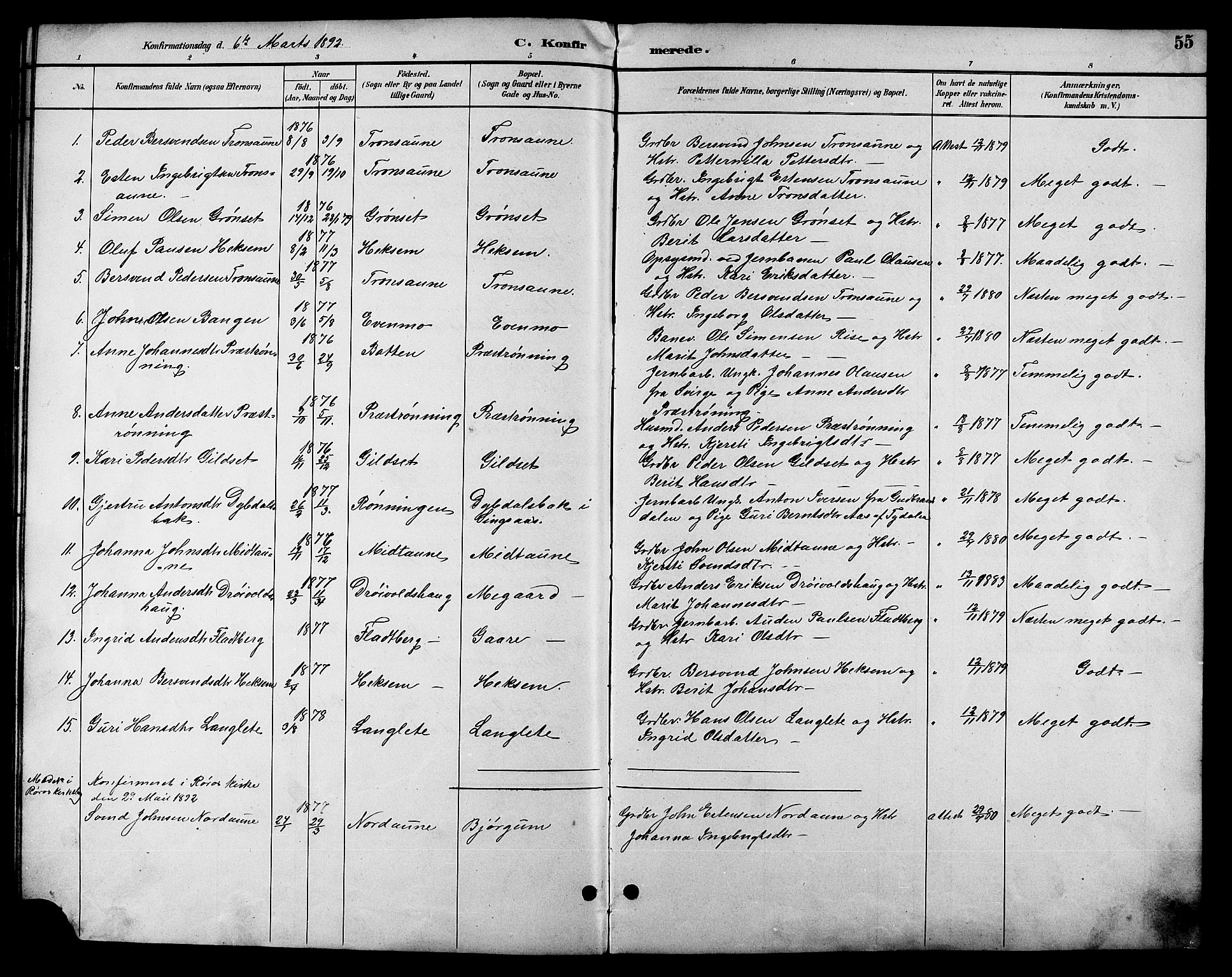 Ministerialprotokoller, klokkerbøker og fødselsregistre - Sør-Trøndelag, SAT/A-1456/685/L0978: Parish register (copy) no. 685C03, 1891-1907, p. 55