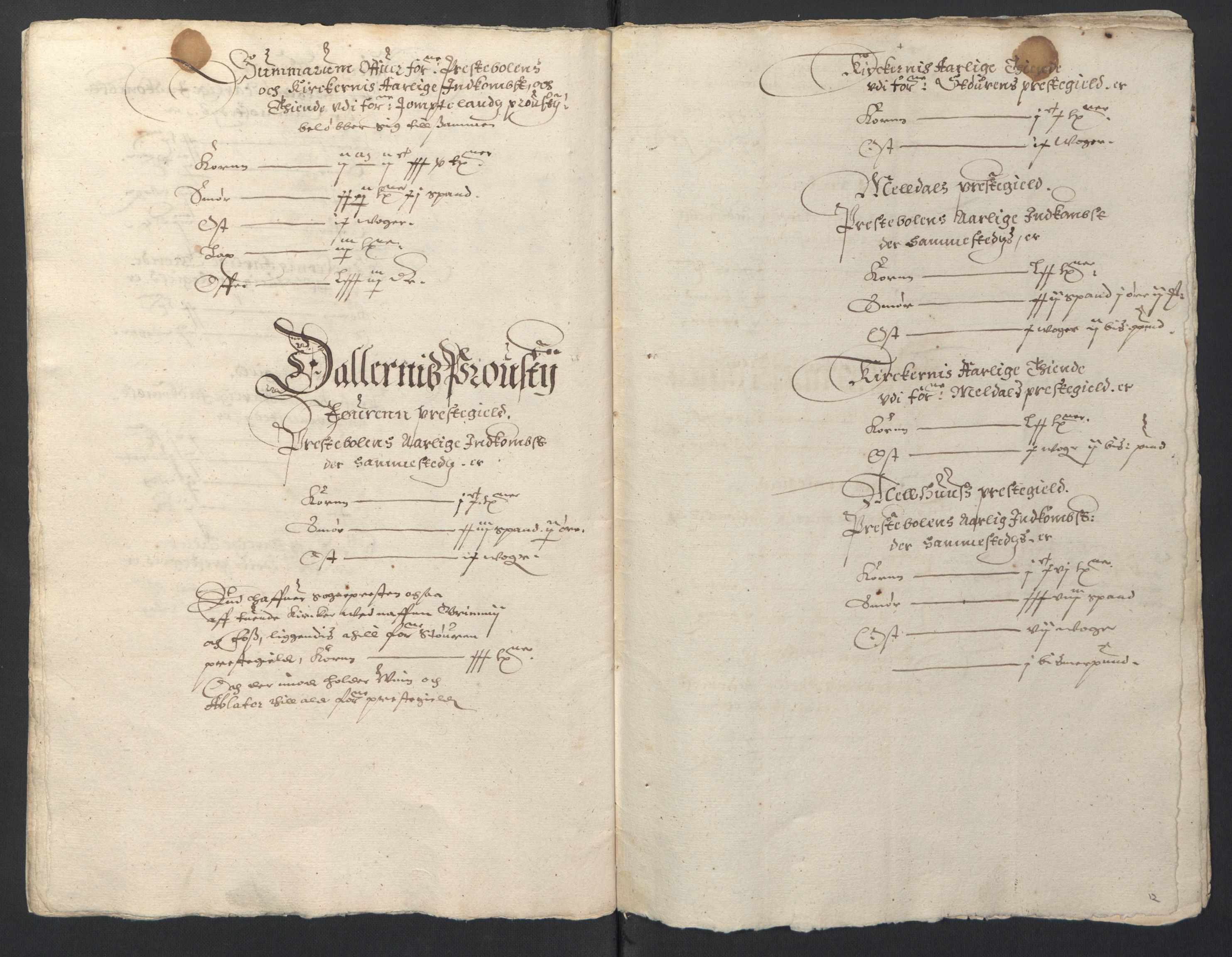 Stattholderembetet 1572-1771, AV/RA-EA-2870/Ek/L0016/0001: Jordebøker til utlikning av rosstjeneste 1624-1626: / Kirke- og prestebolsinntekter i Trondheim bispedømme og Jemtland, 1625-1626, p. 14