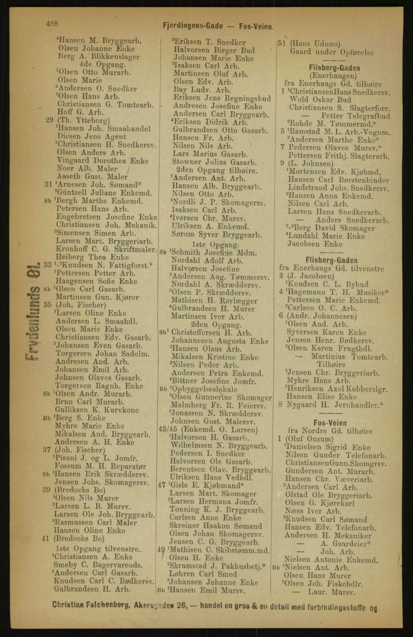 Kristiania/Oslo adressebok, PUBL/-, 1891, p. 488