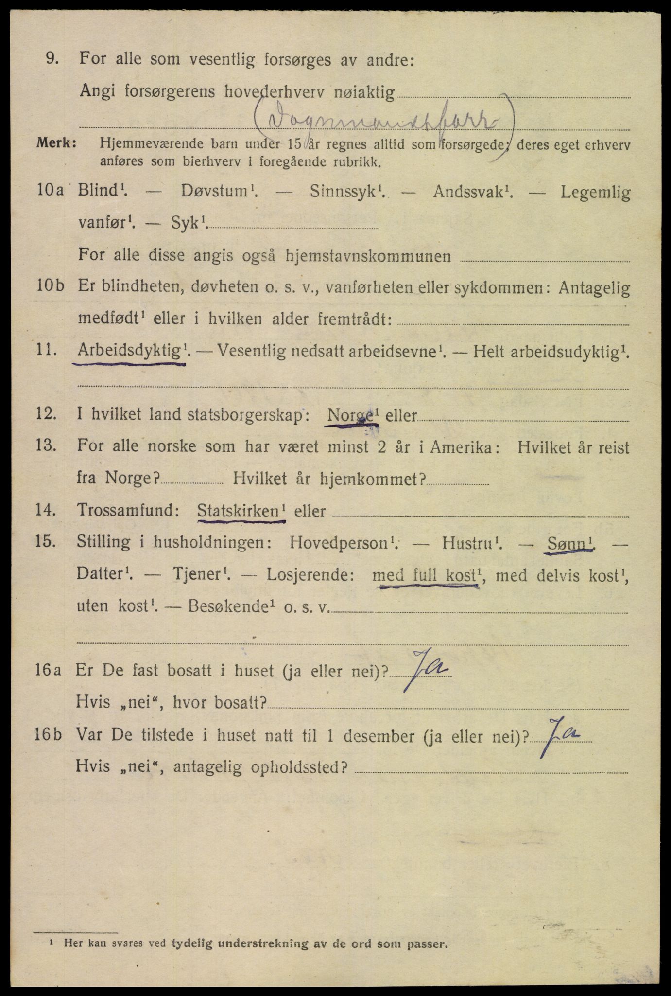 SAK, 1920 census for Mandal, 1920, p. 3308