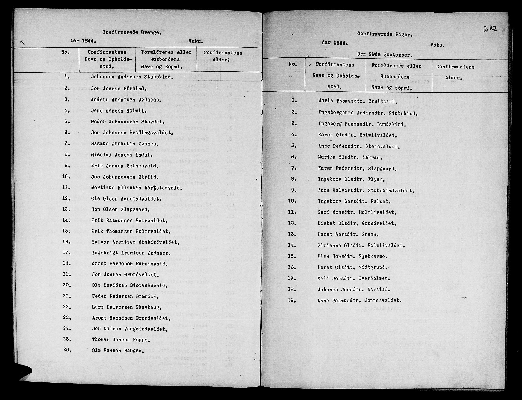 Ministerialprotokoller, klokkerbøker og fødselsregistre - Nord-Trøndelag, SAT/A-1458/724/L0265: Parish register (copy) no. 724C01, 1816-1845, p. 283