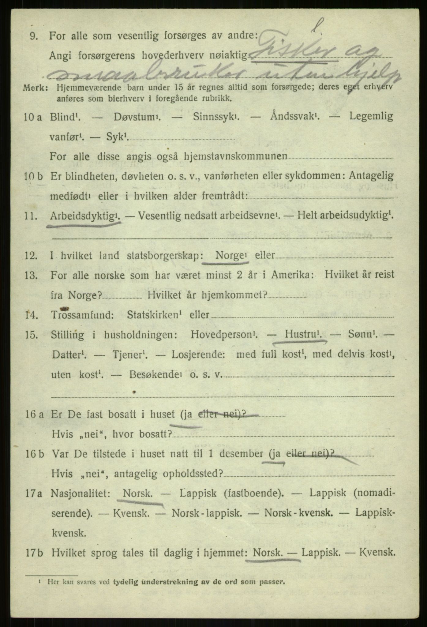 SATØ, 1920 census for Lenvik, 1920, p. 9253