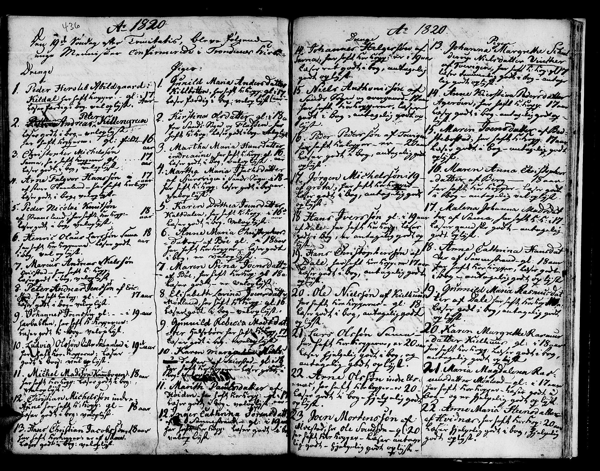Trondenes sokneprestkontor, SATØ/S-1319/H/Ha/L0005kirke: Parish register (official) no. 5, 1804-1820, p. 436-437