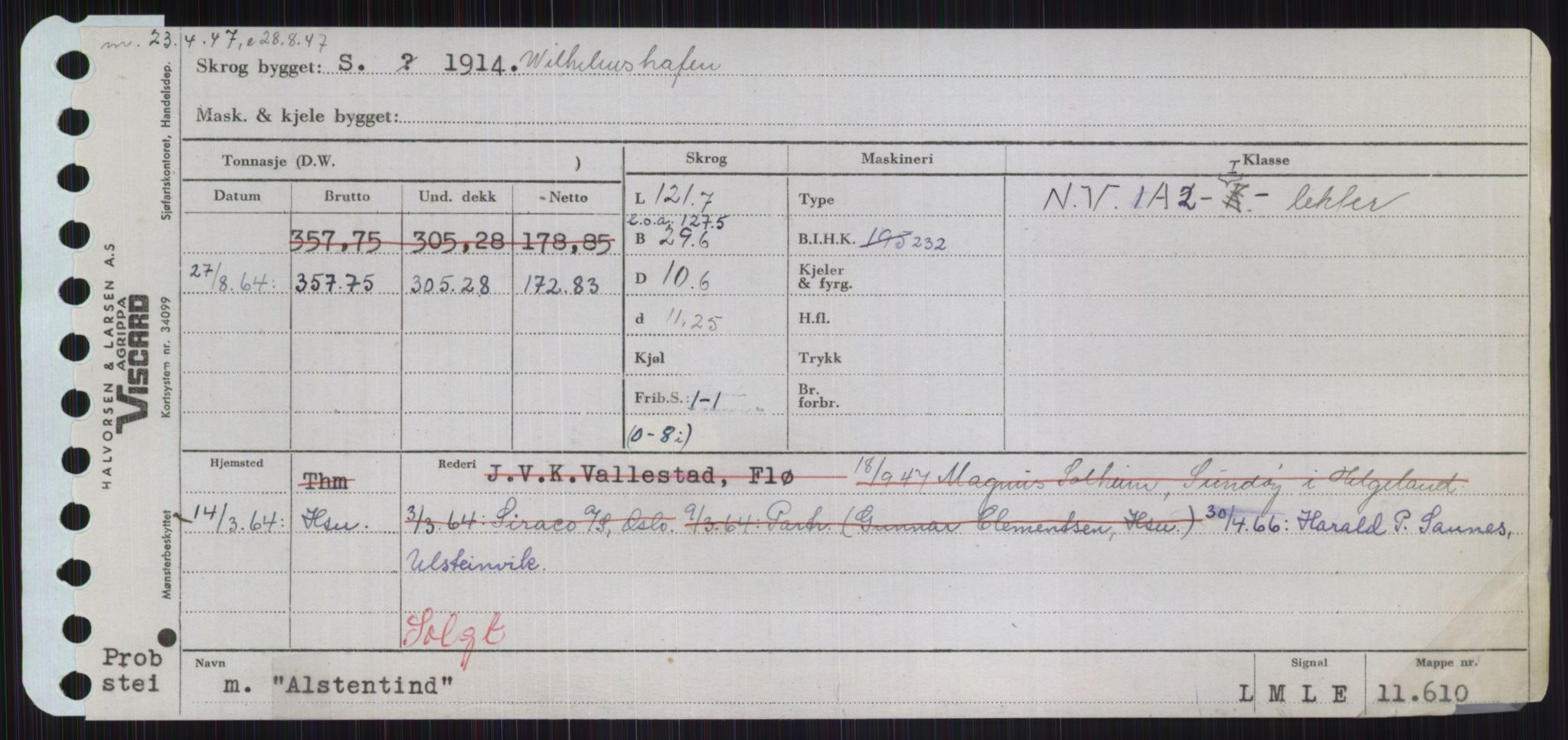 Sjøfartsdirektoratet med forløpere, Skipsmålingen, RA/S-1627/H/Ha/L0001/0001: Fartøy, A-Eig / Fartøy A-Bjøn, p. 159