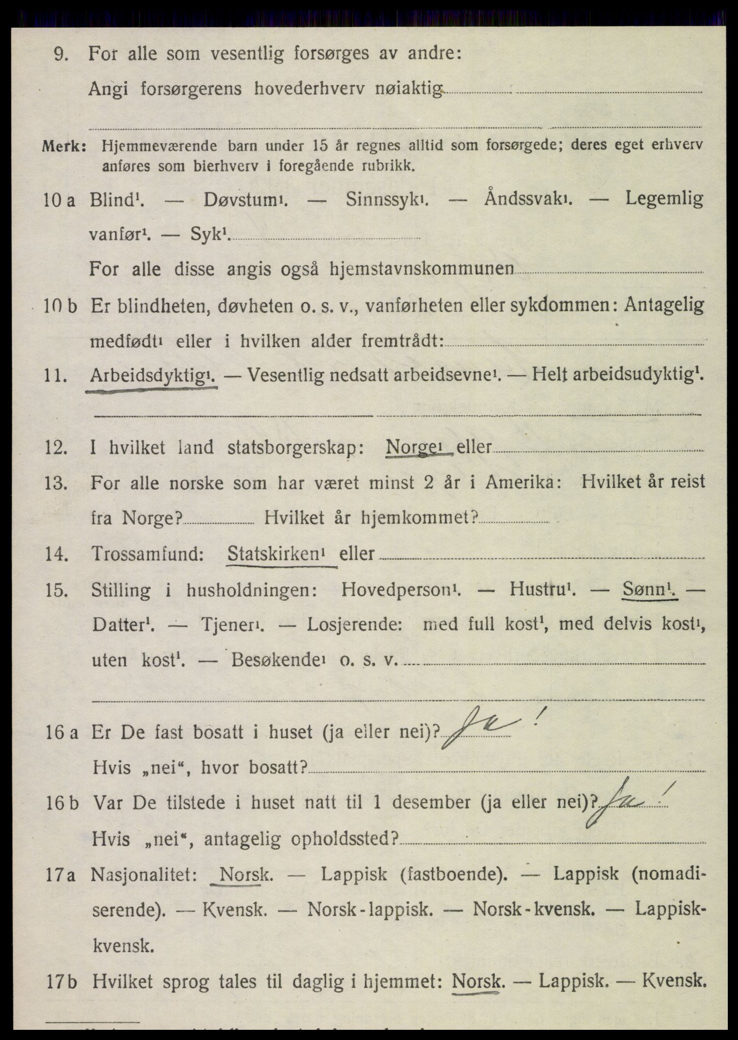 SAT, 1920 census for Vega, 1920, p. 2454